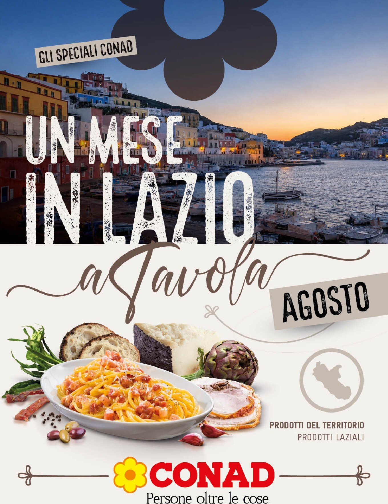 conad - Volantino attuale di Conad - Un Mese in Lazio a Tavola valido dal sabato 01/08/2026 al lunedì 31/08/2026