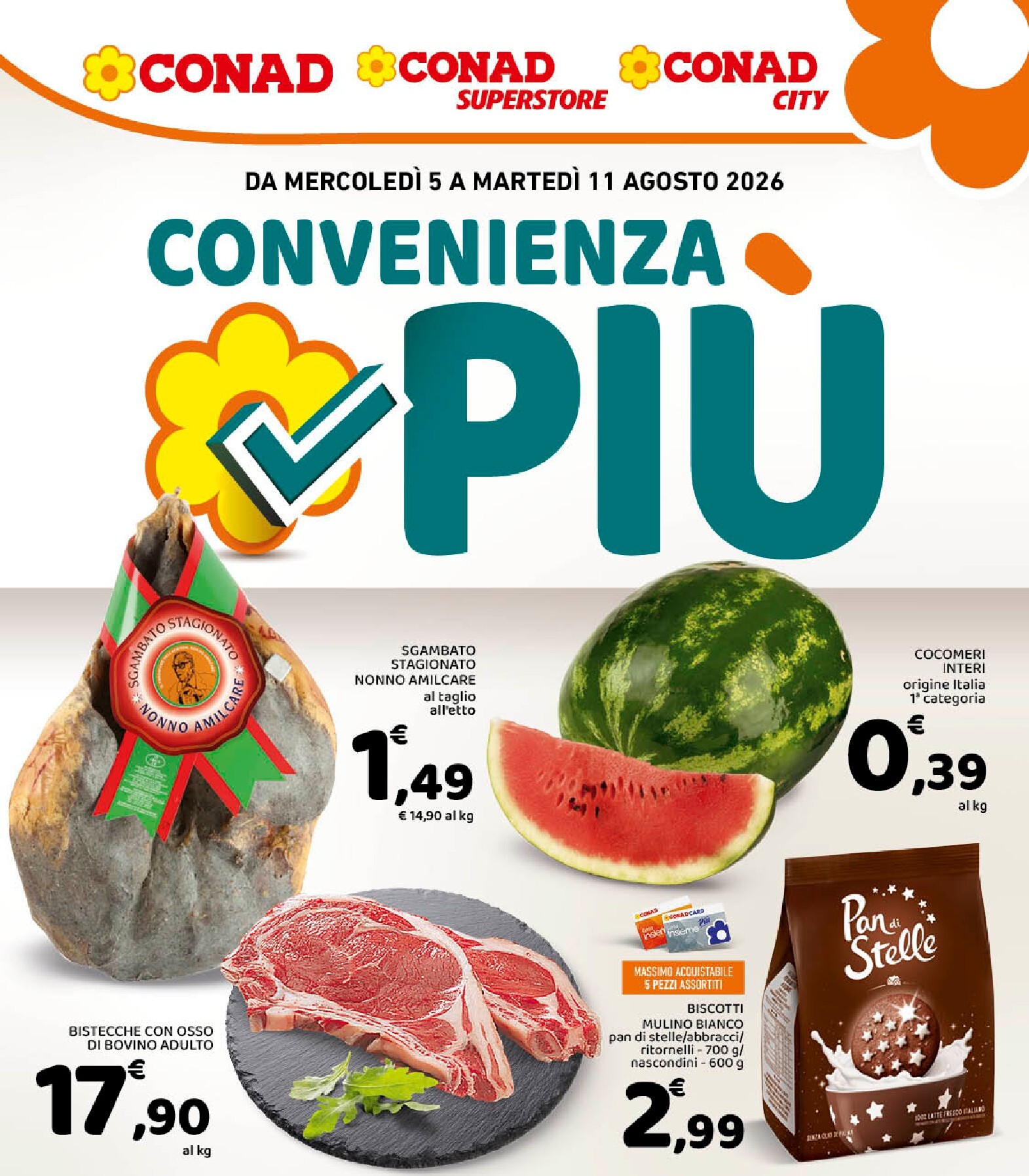 conad - Volantino attuale di Conad valido dal mercoledì 05/08/2026 al martedì 11/08/2026