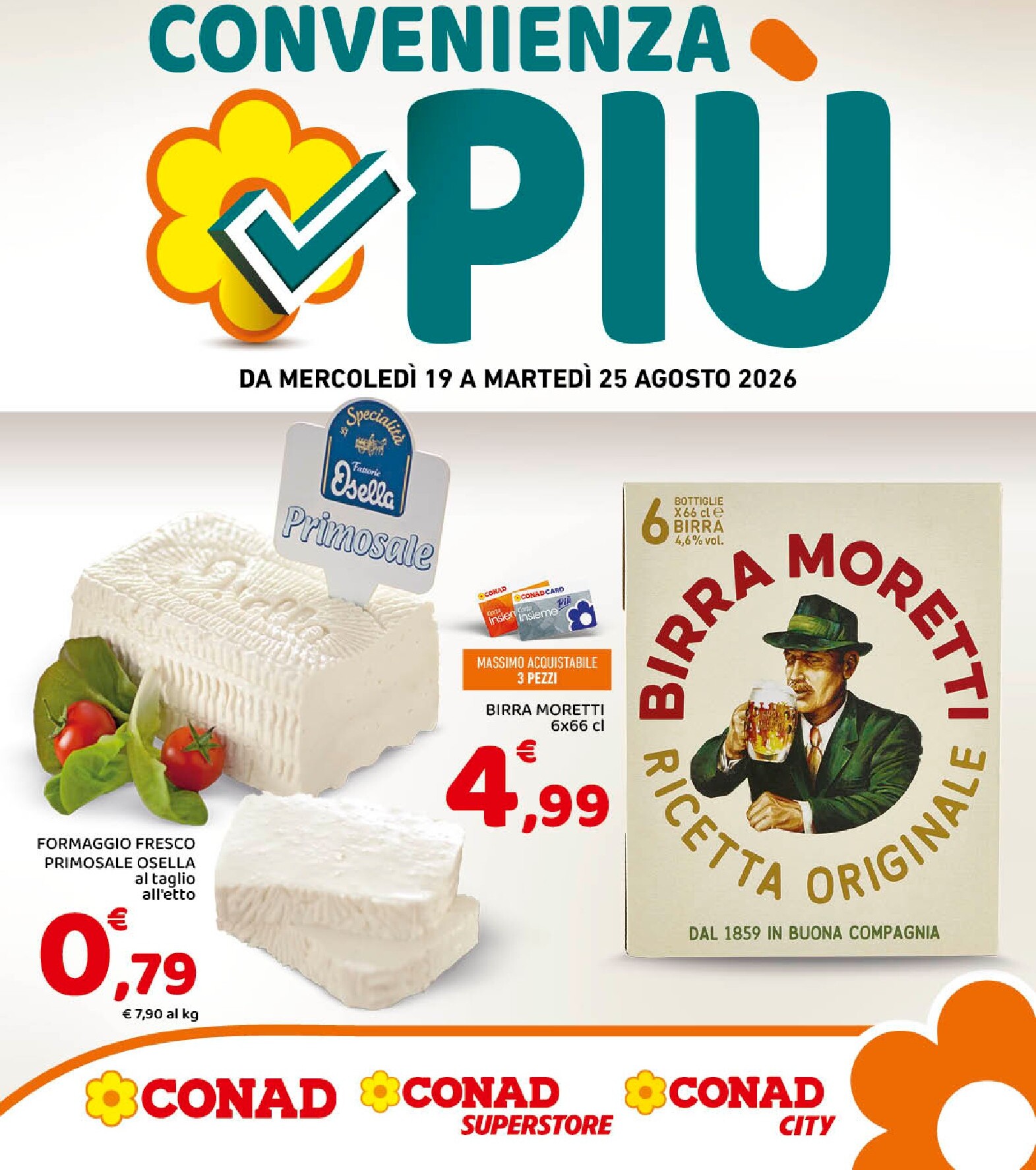 conad - Volantino attuale di Conad - Convenienza Piu valido dal mercoledì 19/08/2026 al martedì 25/08/2026