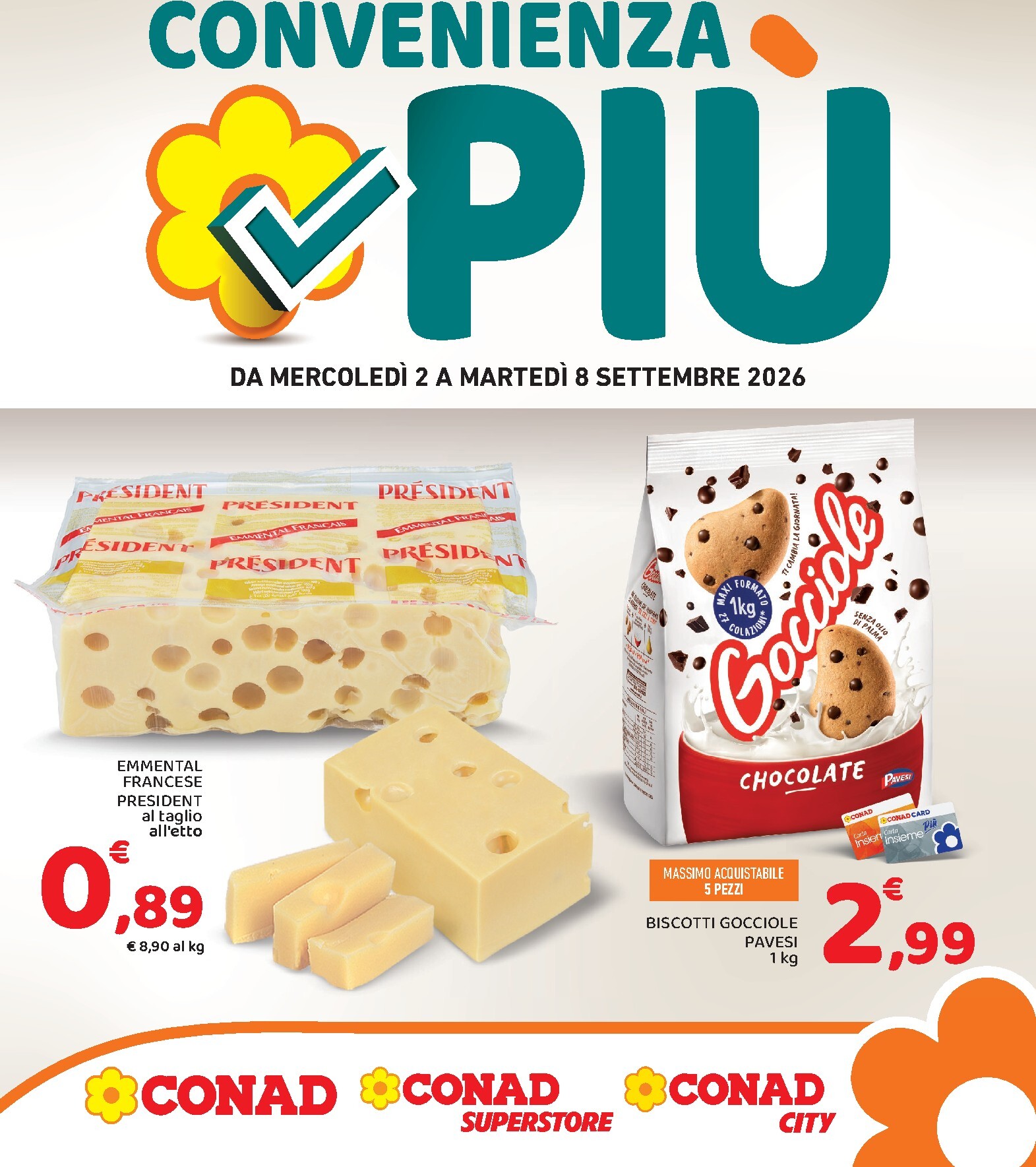 conad - Volantino attuale di Conad City - Convenienza Piú valido dal mercoledì 02/09/2026 al martedì 08/09/2026 - page: 1