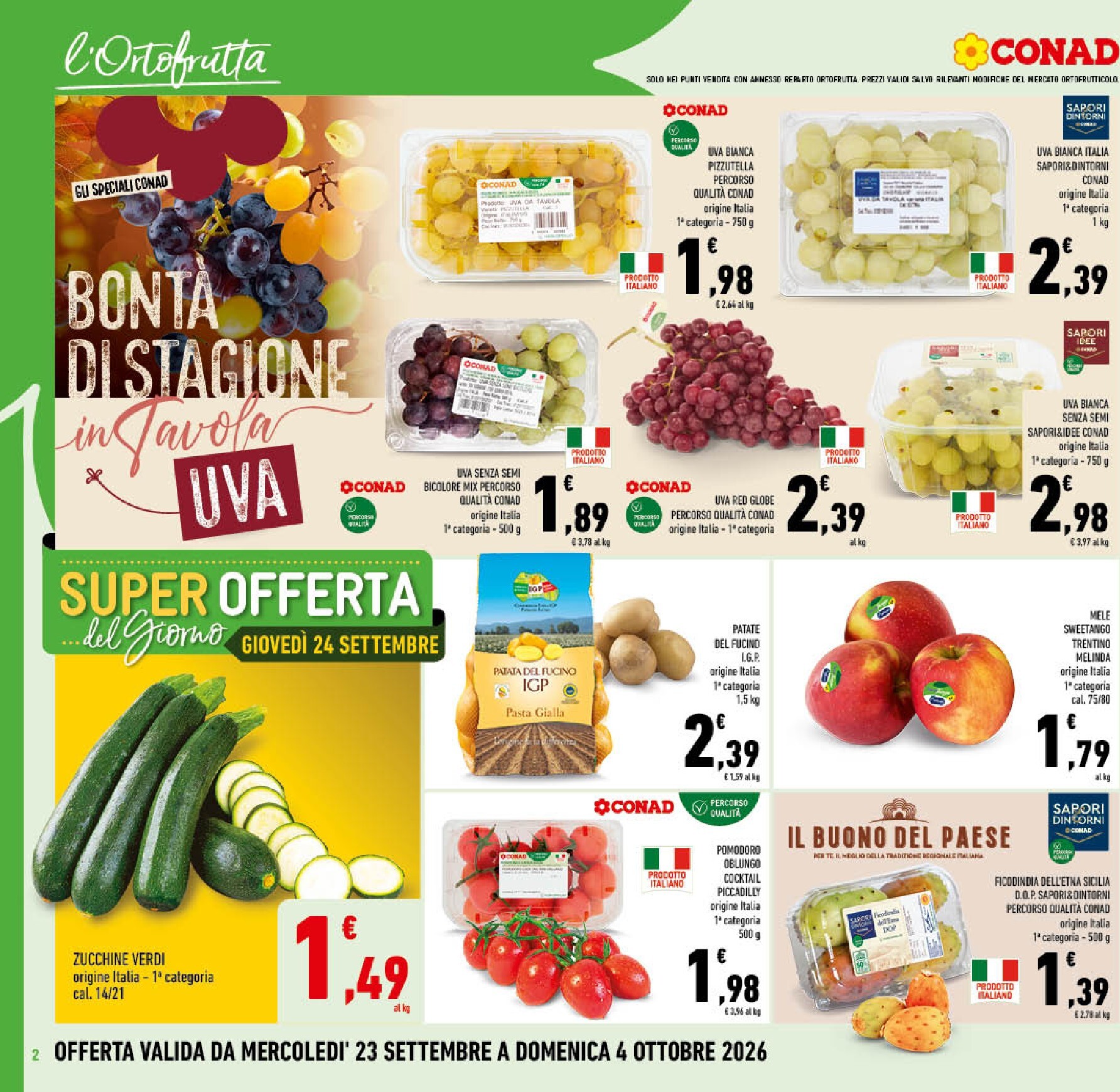 conad - Volantino futuro Conad valido dal mercoledì 23/09/2026 al domenica 04/10/2026 - page: 2