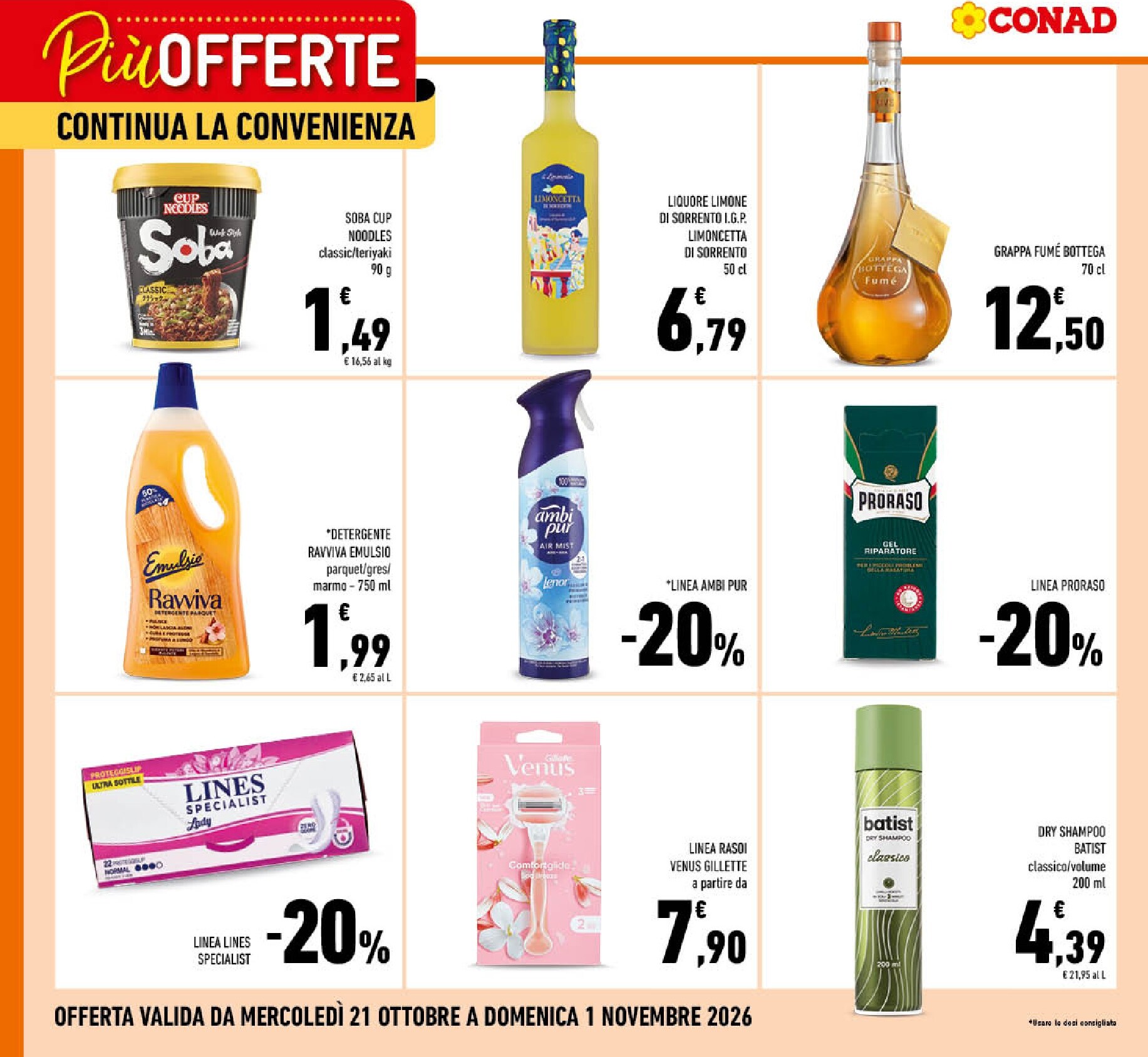 conad - Volantino futuro Conad - Più offerte continua la convenienza valido dal mercoledì 21/10/2026 al domenica 01/11/2026 - page: 2