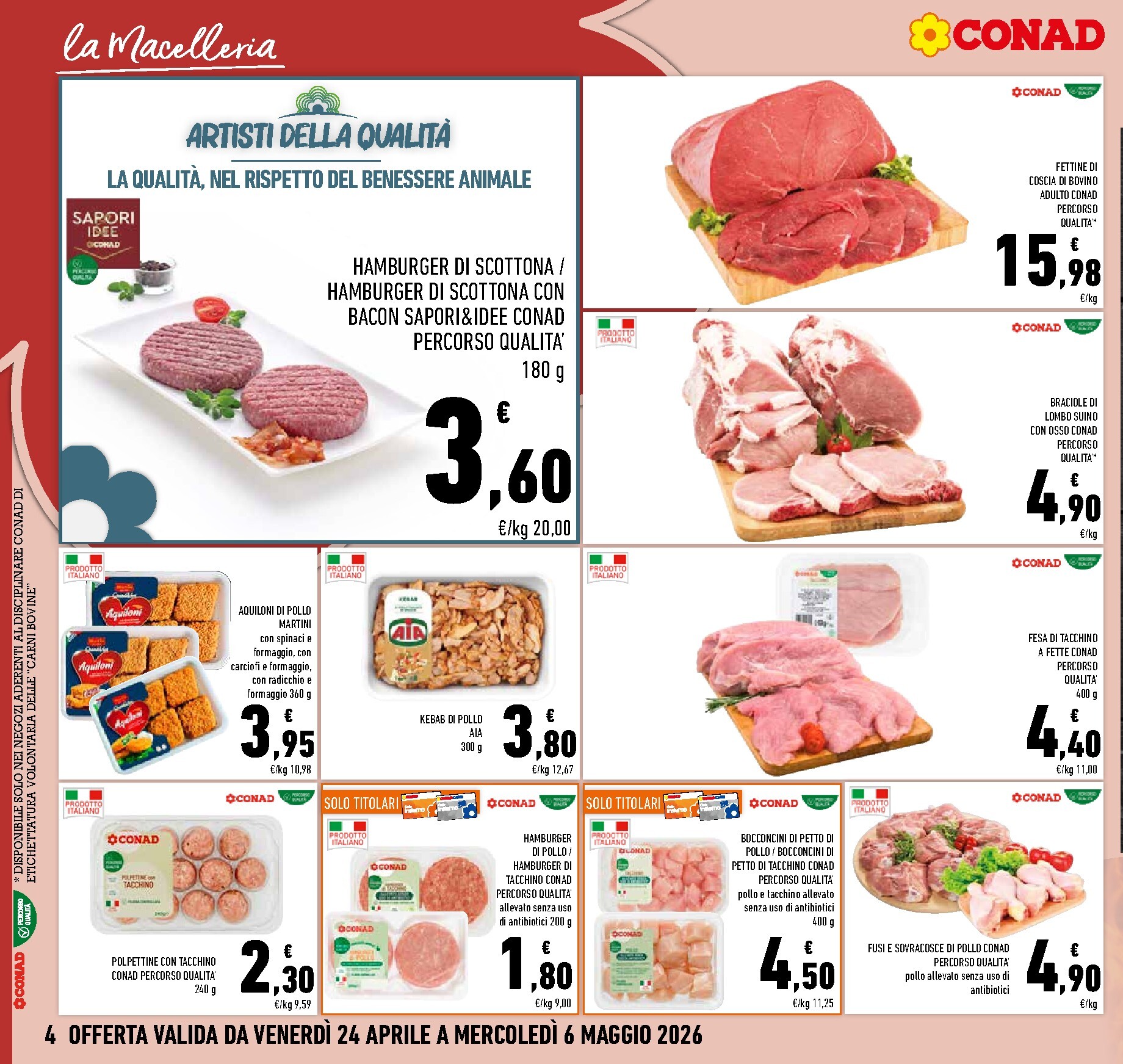 conad - Volantino attuale di Conad - Abruzzo, Molise, Marche valido dal venerdì 24/04/2026 al mercoledì 06/05/2026 - page: 4