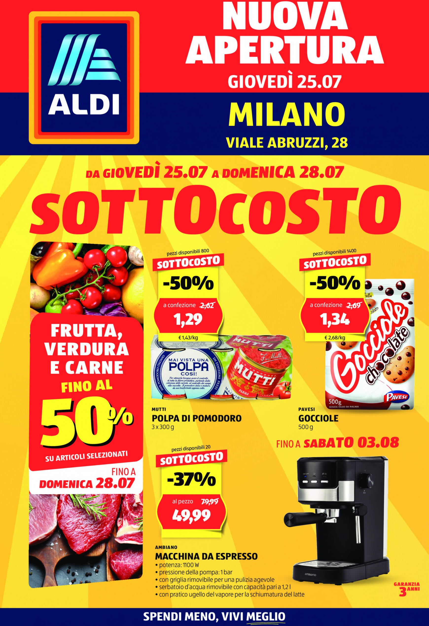 aldi - Nuovo volantino ALDI - Offerte nuova apertura Milano 25.07. - 28.07.