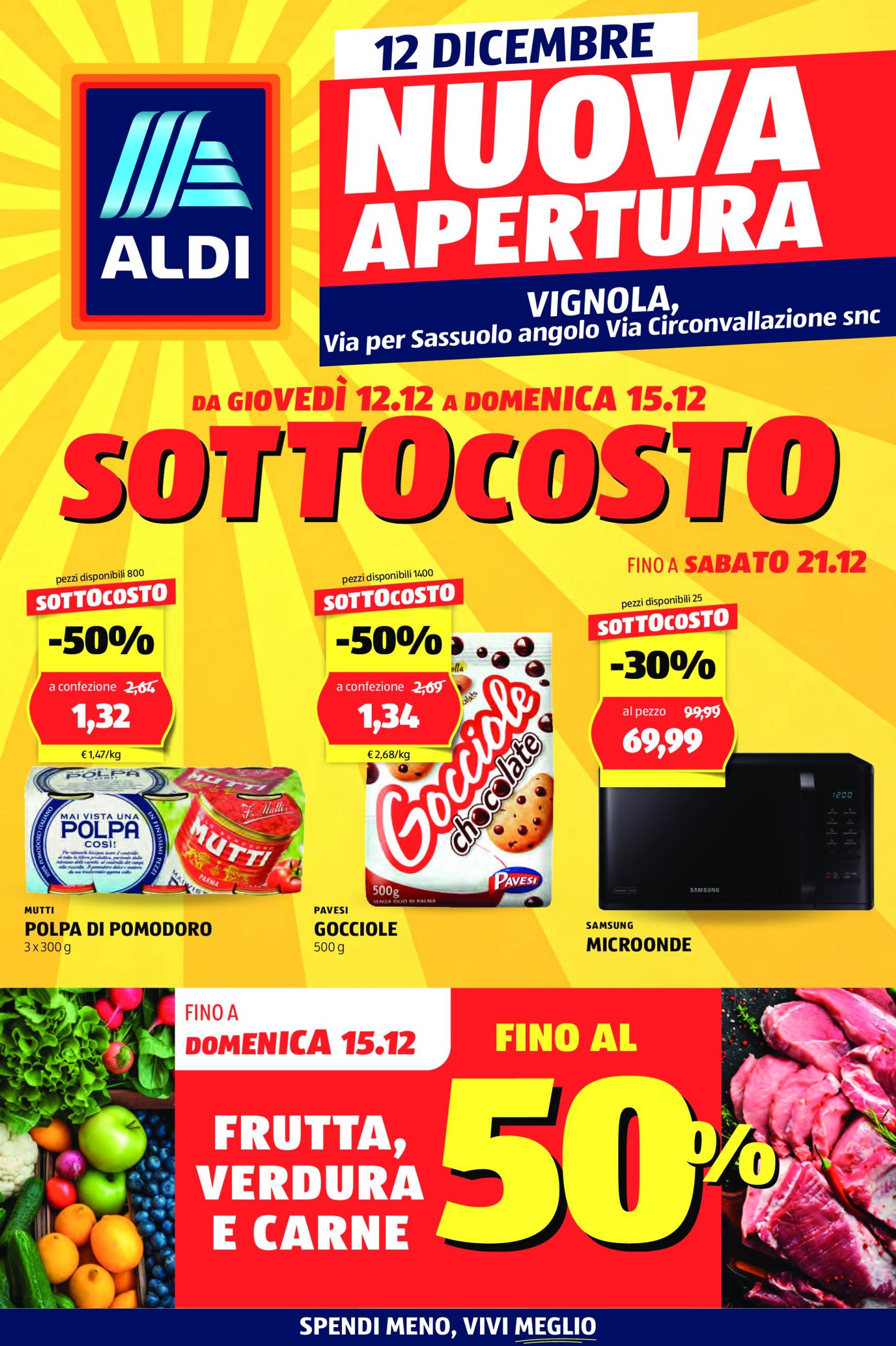 aldi - Volantino ALDI - Nuova apertura Vignola valido dal 12/12 al 15/12