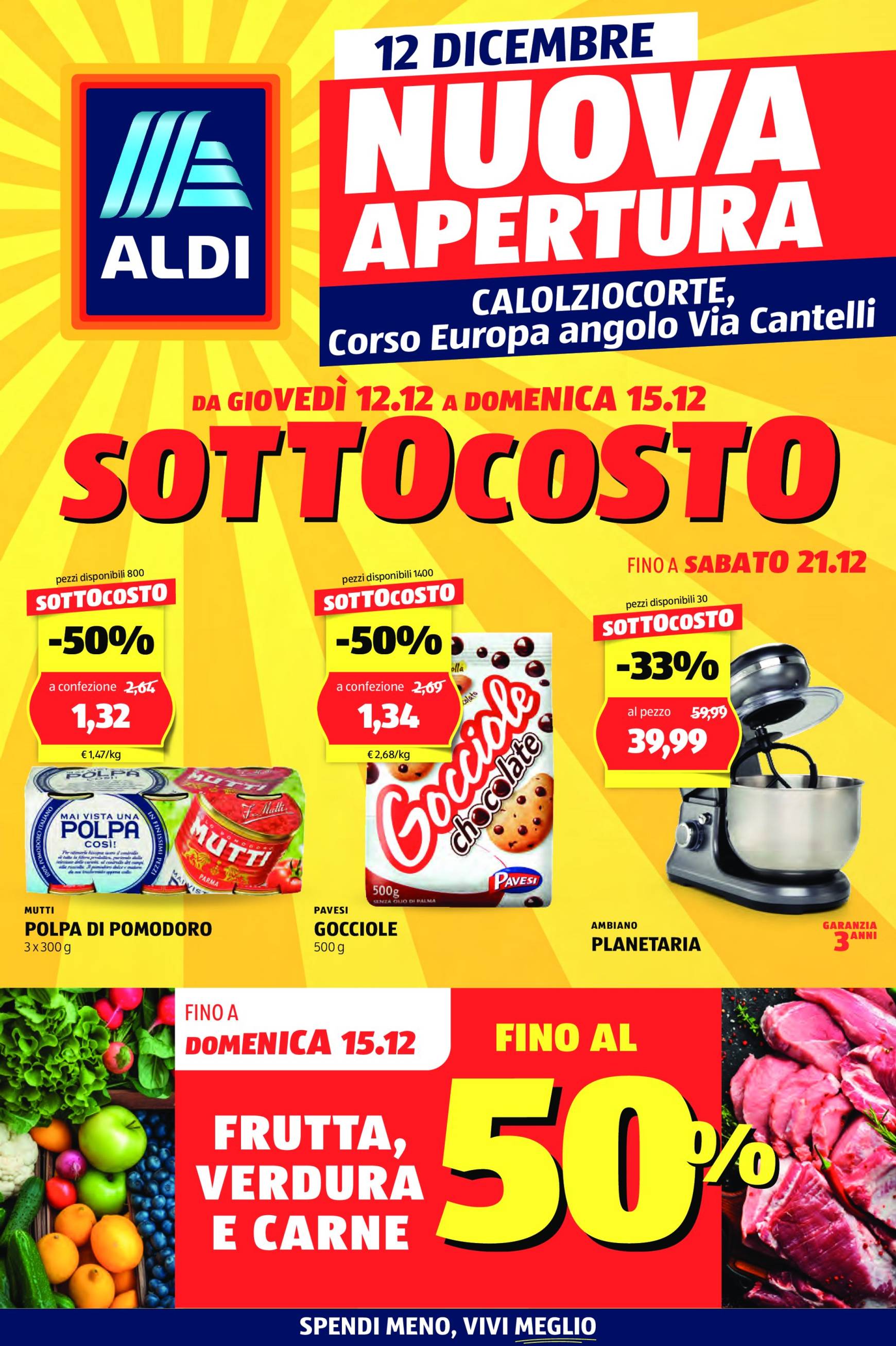 aldi - Volantino ALDI - Nuova apertura Calolziocorte valido dal 12/12 al 15/12