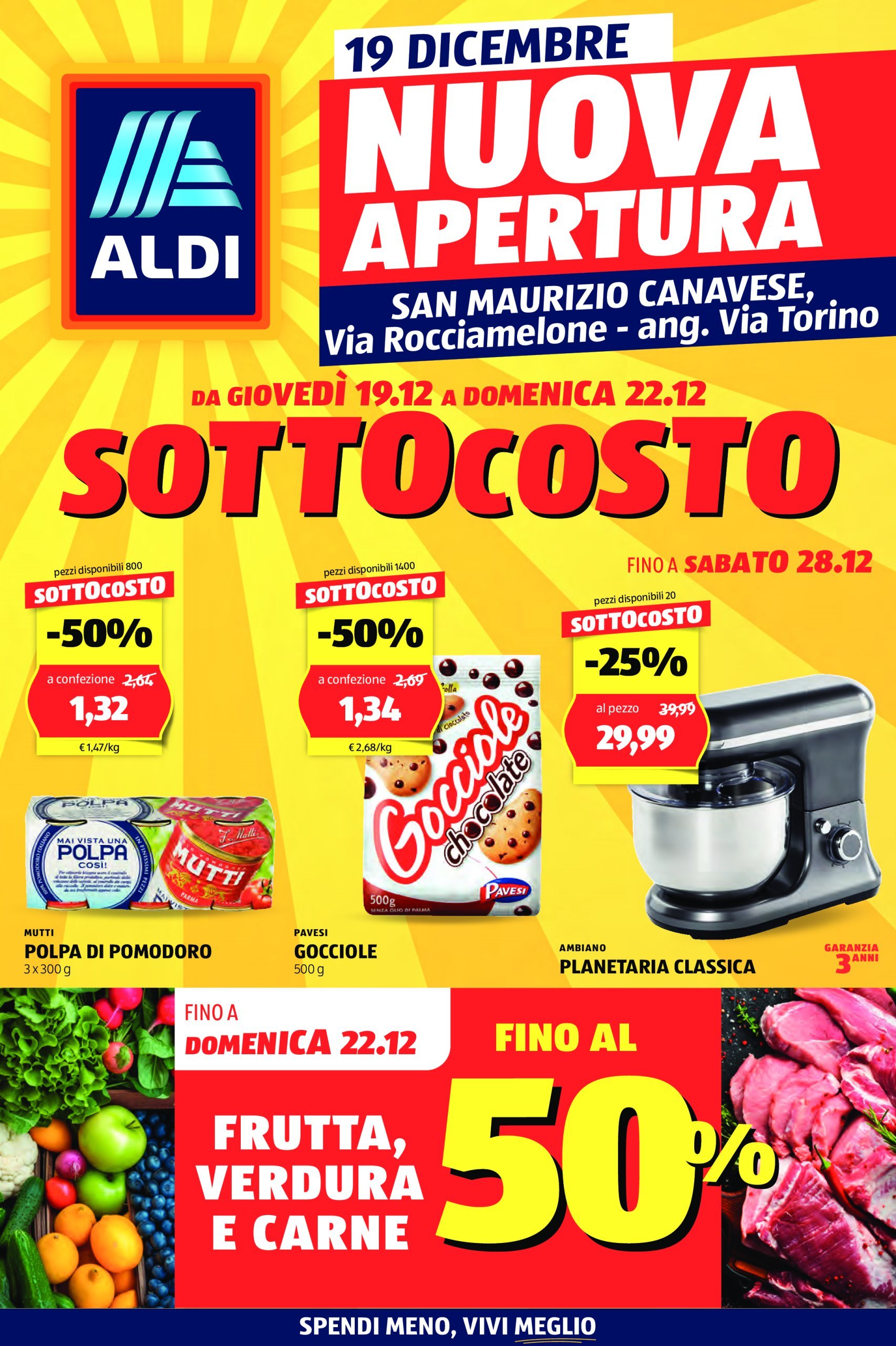 aldi - Volantino ALDI - Nuova apertura San Maurizio Canavese valido dal 19/12 al 22/12