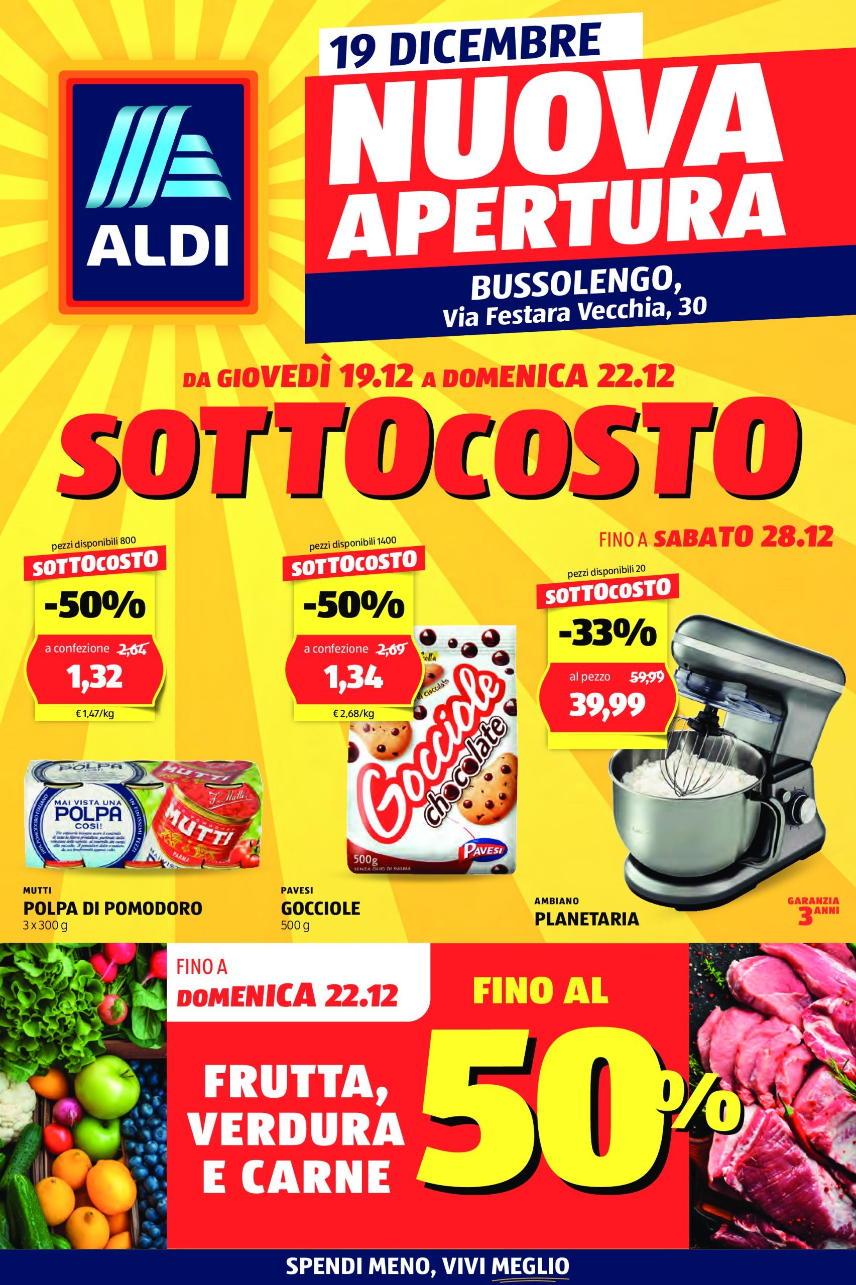 aldi - Volantino ALDI - Nuova apertura Bussolego valido dal 19/12 al 22/12