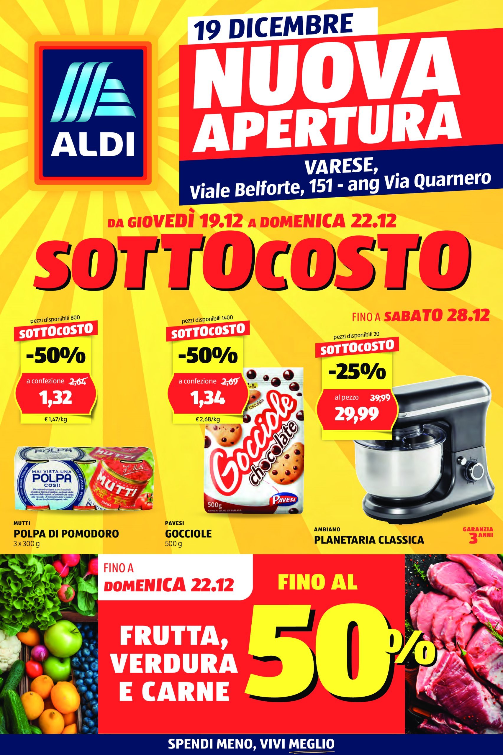 aldi - Volantino ALDI - Nuova apertura Varese valido dal 19/12 al 22/12