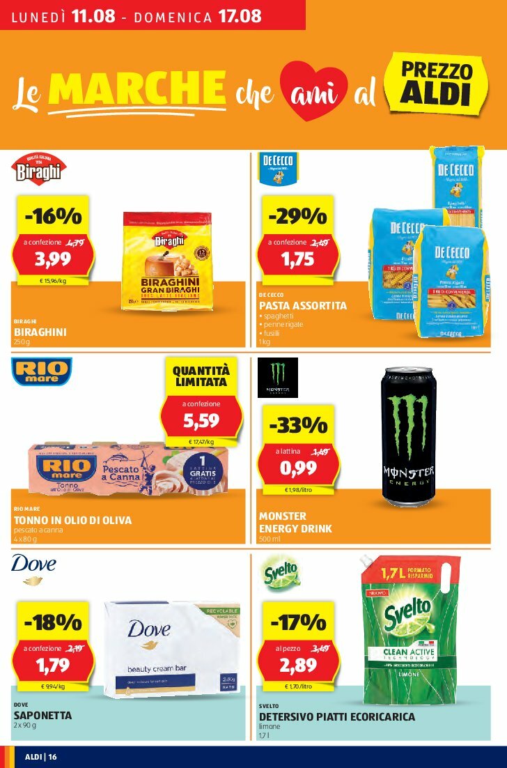 aldi - Volantino ALDI valido dal 11/08 al 17/08 - page: 16