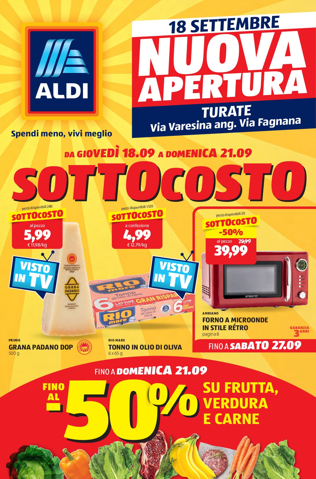 aldi - Volantino ALDI - Nuova Apertura Turate valido dal 18/09 al 21/09