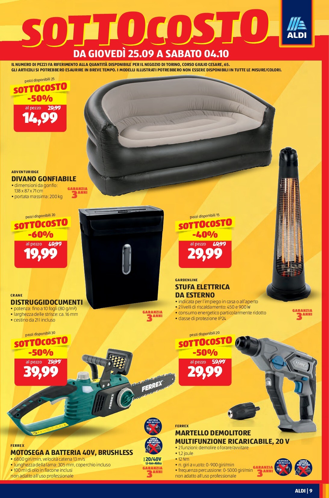 aldi - Volantino ALDI - Nuova Apertura Torino valido dal 25/09 al 04/10 - page: 9