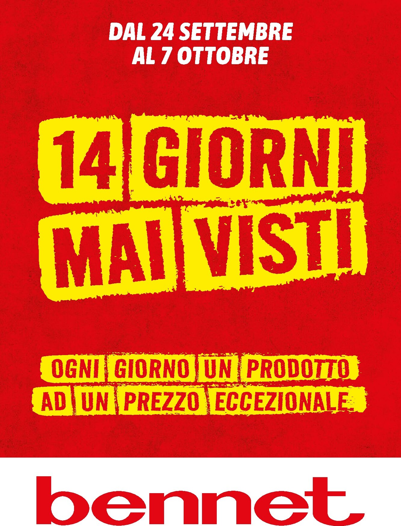 bennet - Volantino attuale di Bennet - Giorni Mai Visti valido dal giovedì 24/09/2026 al mercoledì 07/10/2026