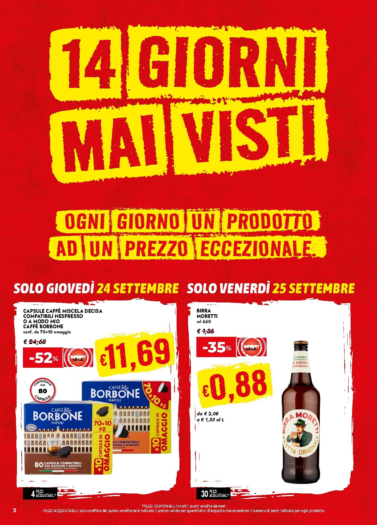 bennet - Volantino attuale di Bennet - Giorni Mai Visti valido dal giovedì 24/09/2026 al mercoledì 07/10/2026 - page: 2