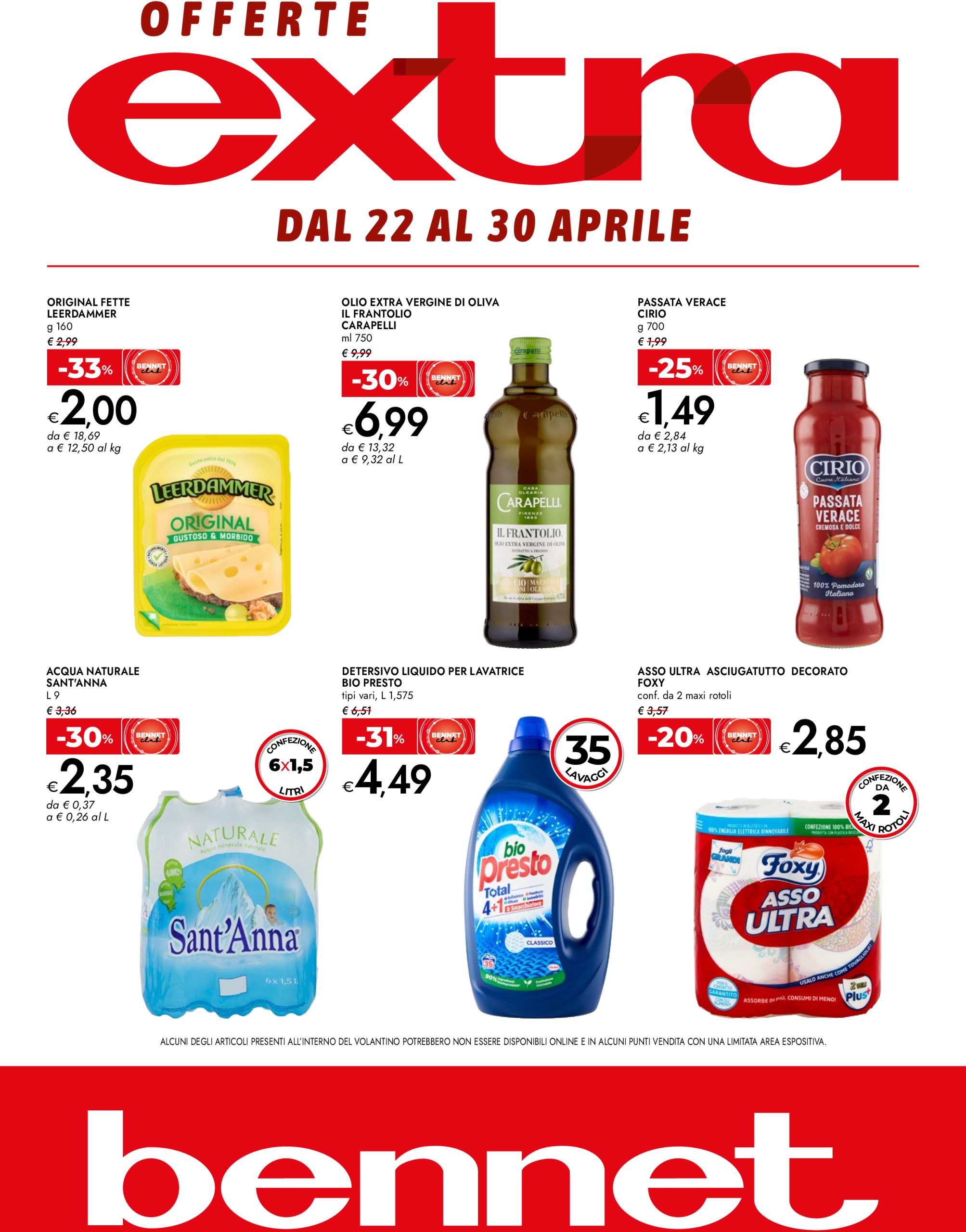 bennet - Volantino Bennet - Offerte Extra valido dal 22/04 al 30/04