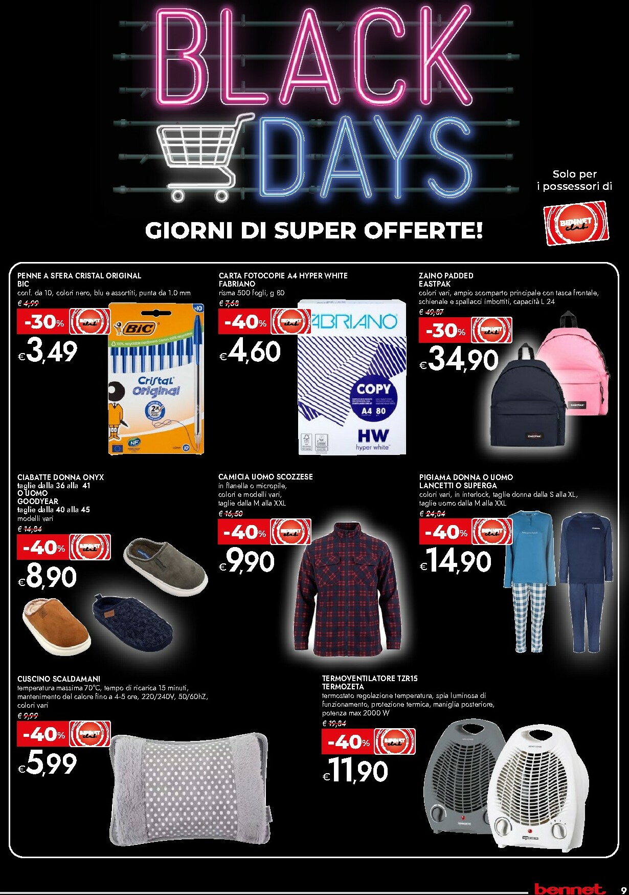 bennet - Volantino Bennet - Black Days valido dal 13/11 al 26/11 - page: 9