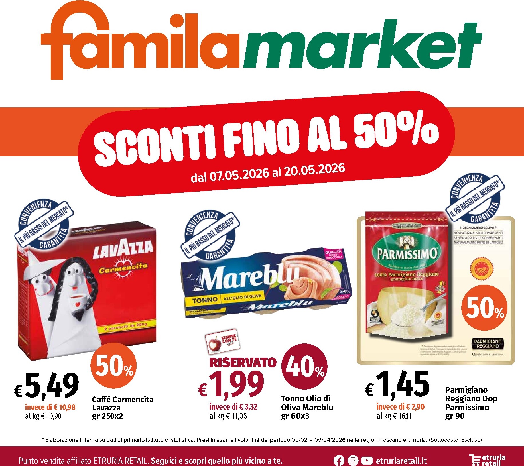 famila - Volantino attuale di Famila Market - Sconto Fino al 50% valido dal lunedì 18/05/2026 al mercoledì 20/05/2026 - page: 1