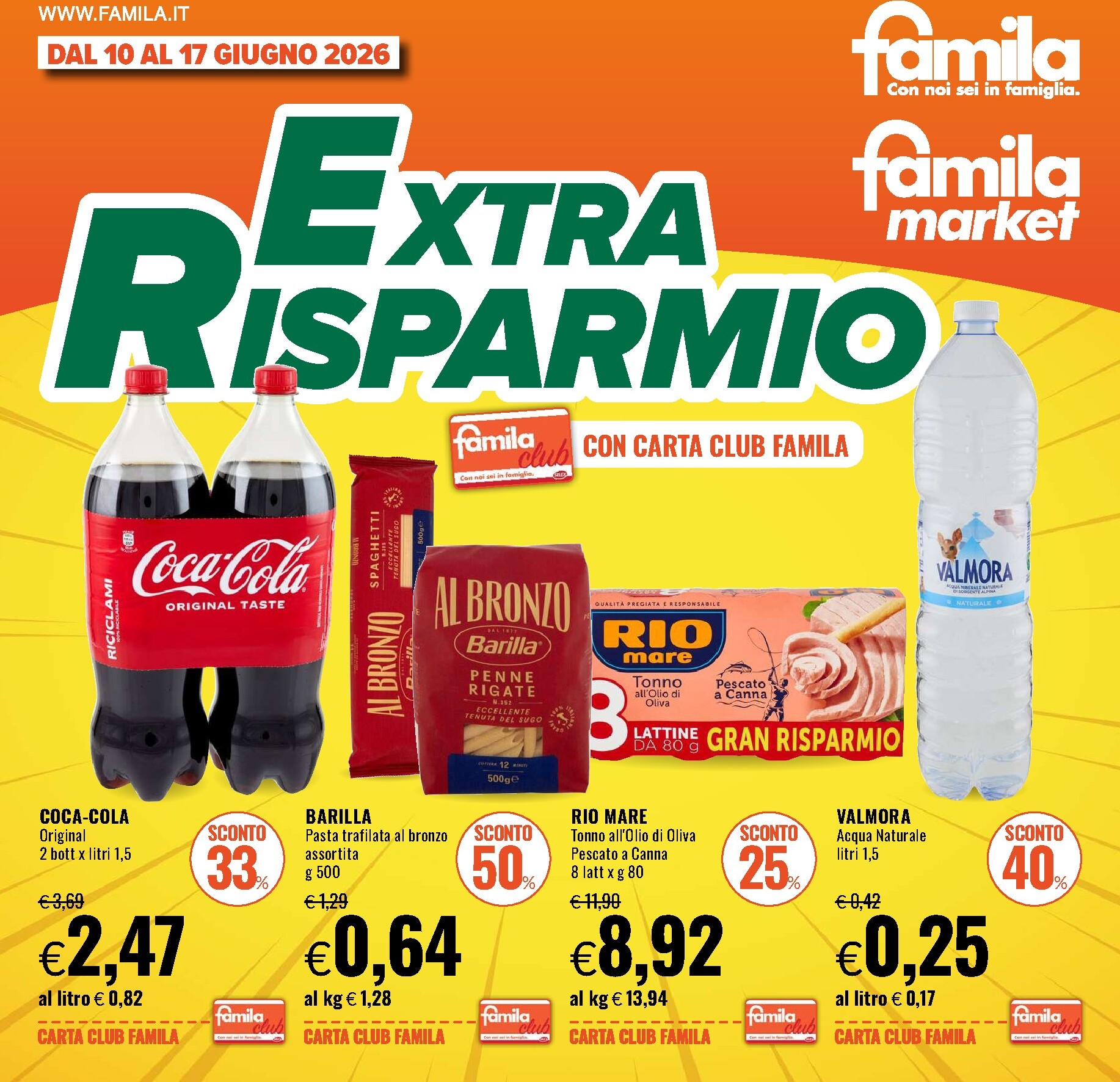 famila - Volantino attuale di Famila - Extra Risparmio valido dal mercoledì 10/06/2026 al mercoledì 17/06/2026