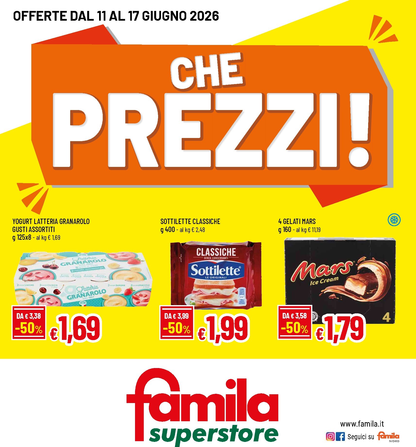 famila - Volantino attuale di Famila - Che Prezzi valido dal giovedì 11/06/2026 al mercoledì 17/06/2026