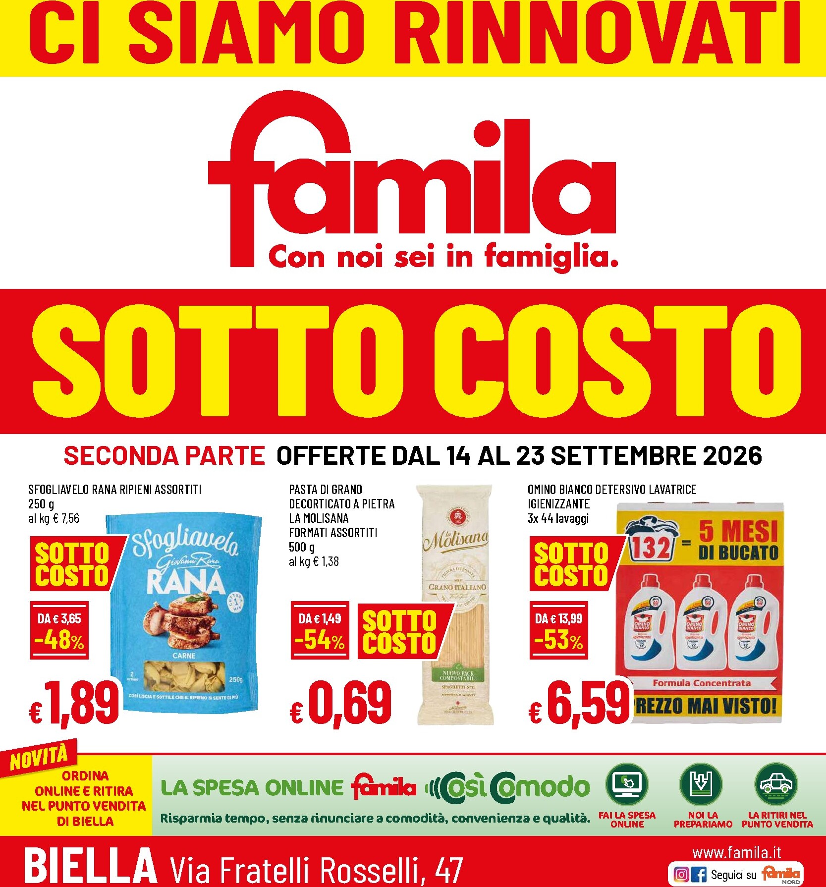 famila - Volantino attuale di Famila - Biella Via Fratelli Rosselli, 47 valido dal lunedì 14/09/2026 al mercoledì 23/09/2026