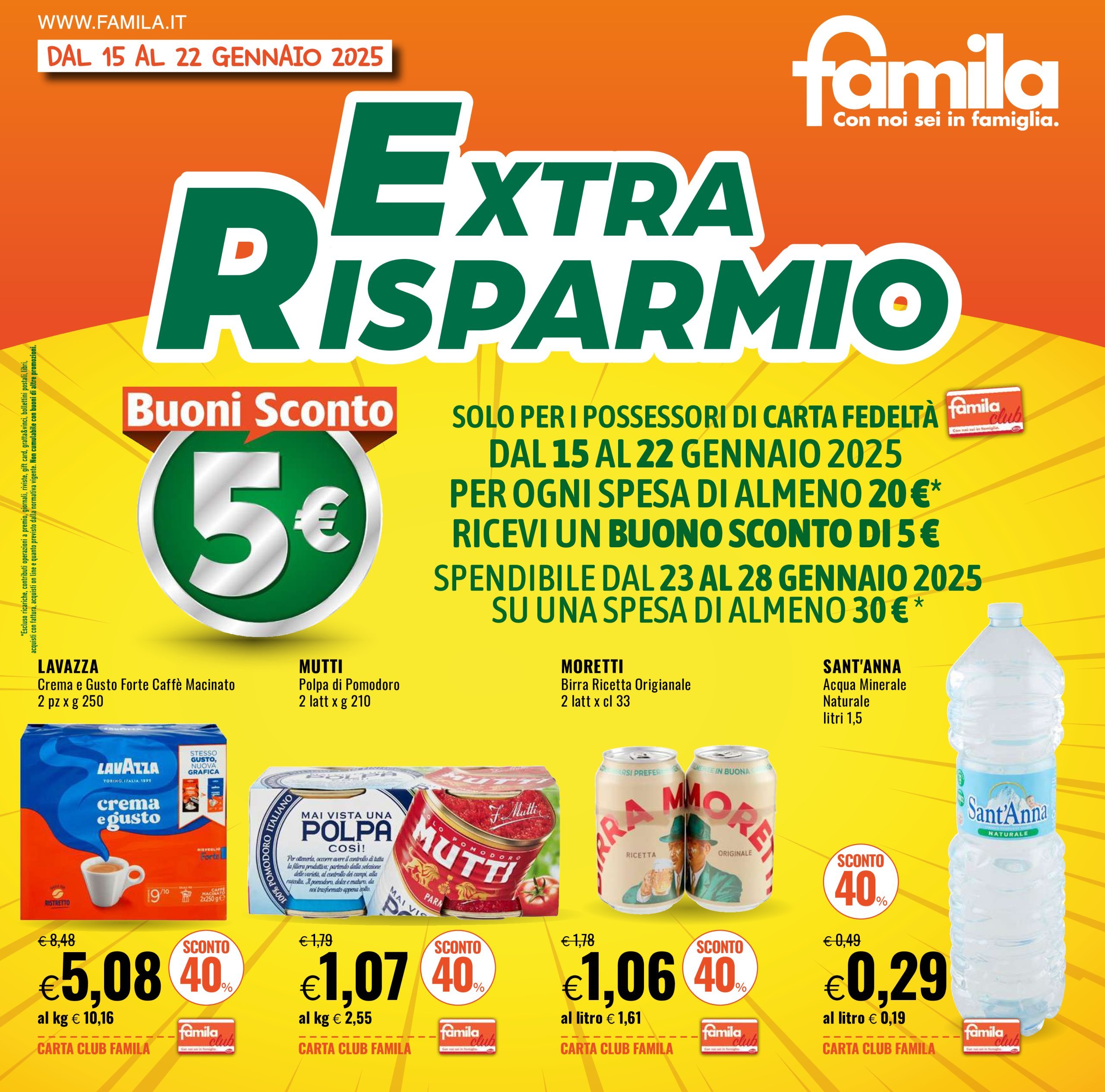 famila - Volantino Famila - Extra Risparmio valido dal 15/01 al 22/01