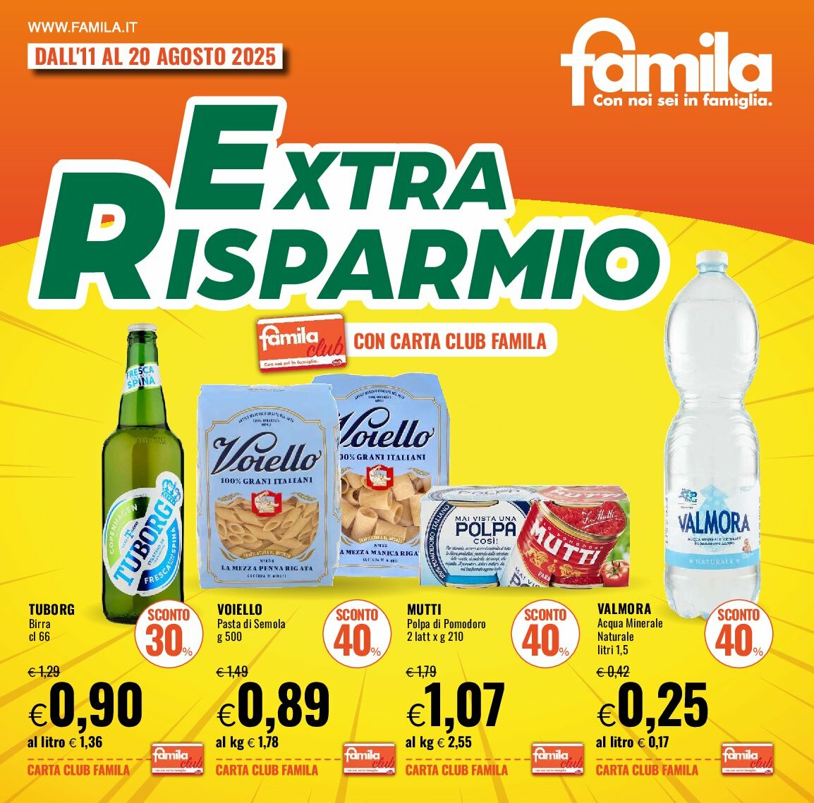 famila - Volantino Famila - Extra Risparmio valido dal 11/08 al 20/08