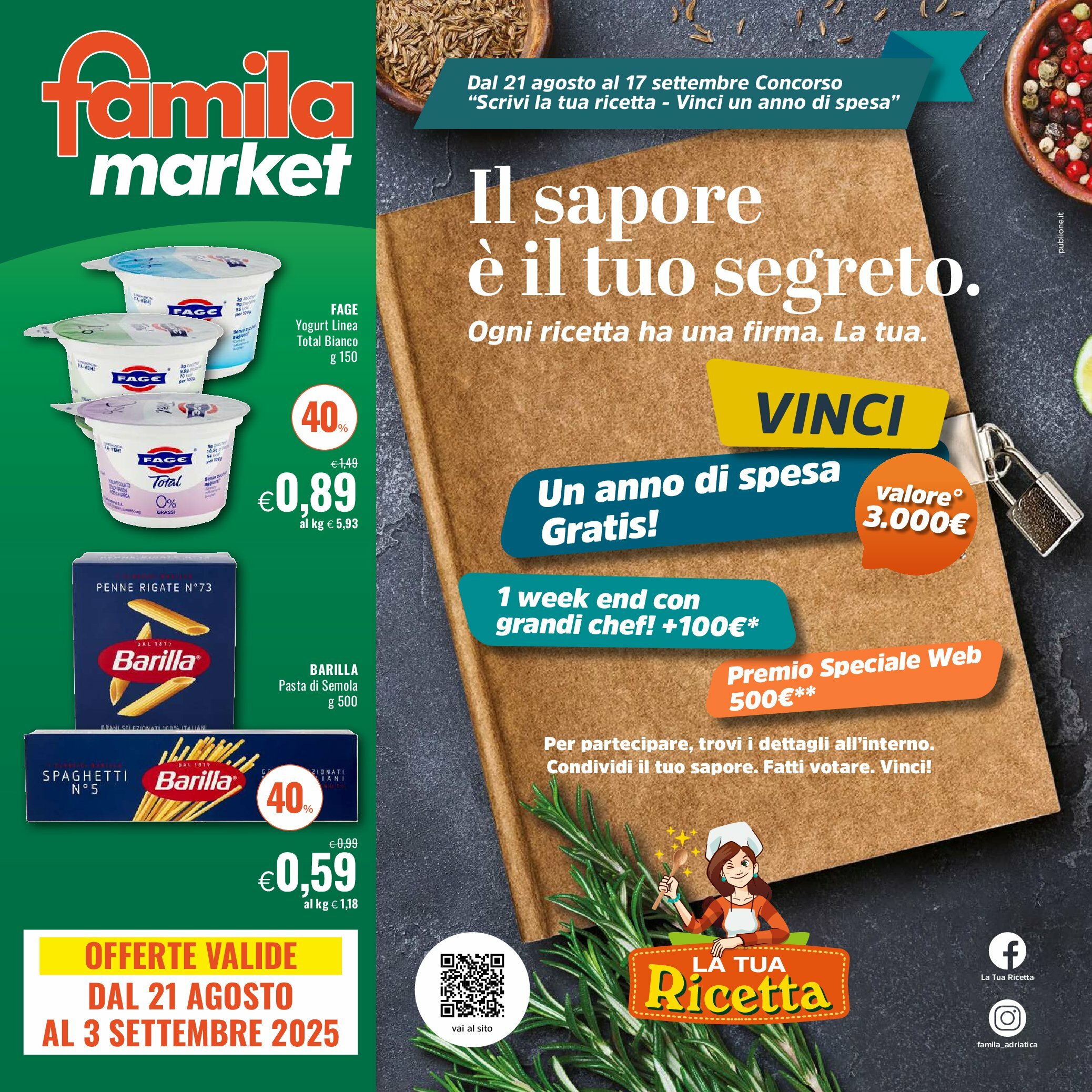 famila - Volantino Famila market valido dal 21/08 al 03/09