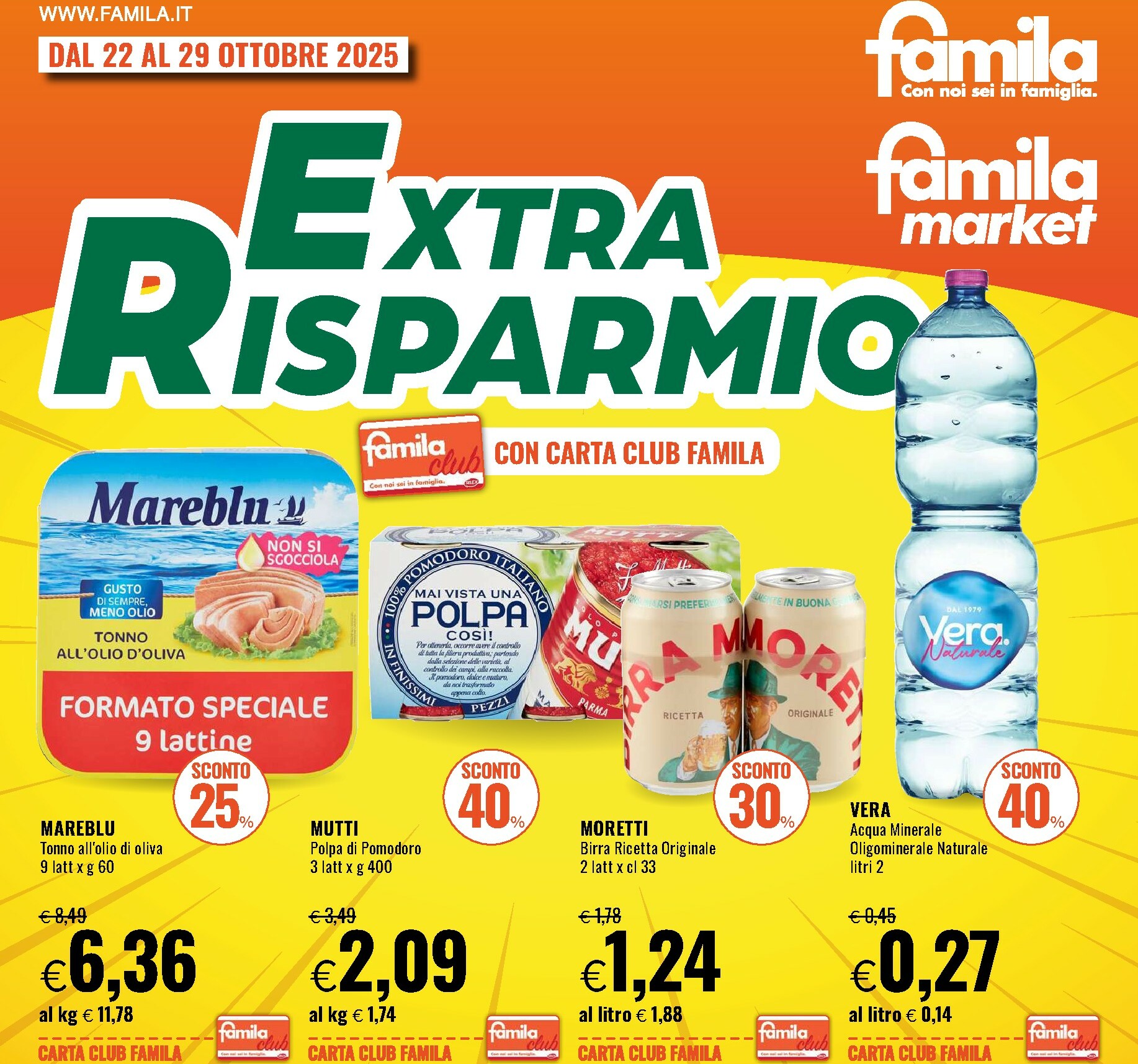 famila - Volantino Famila - Extra Risparmio valido dal 22/10 al 29/10