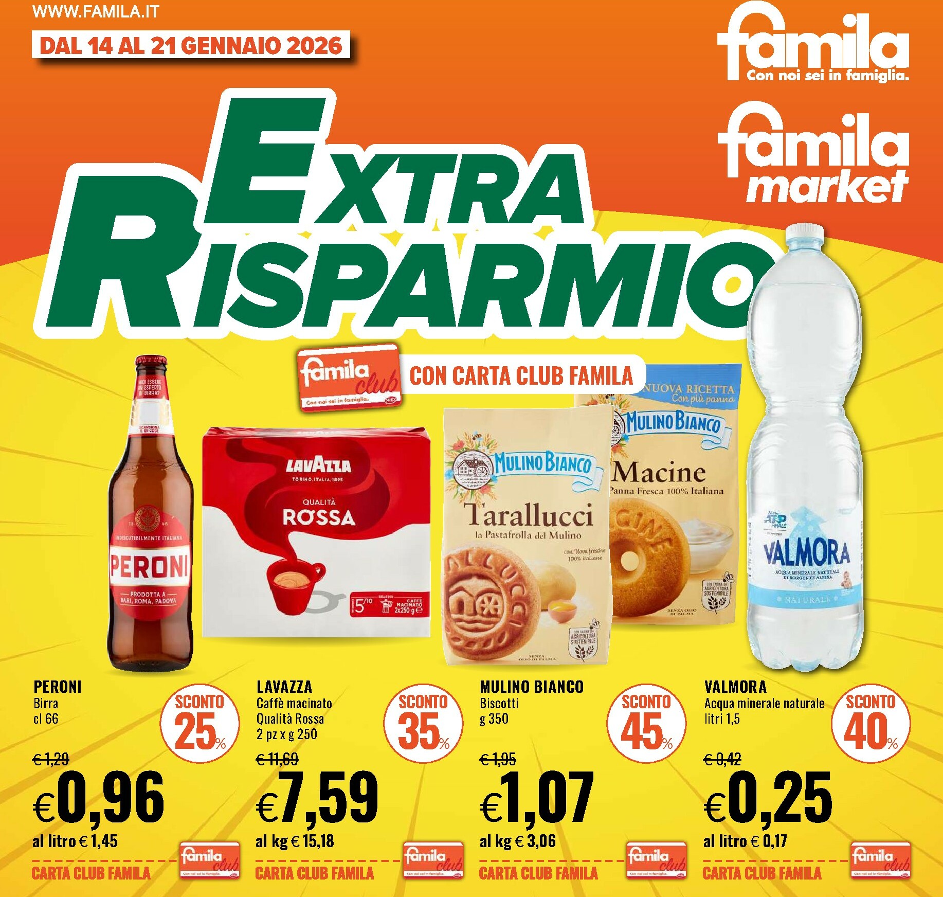 famila - Volantino Famila - Extra Risparmio valido dal 14/01 al 21/01