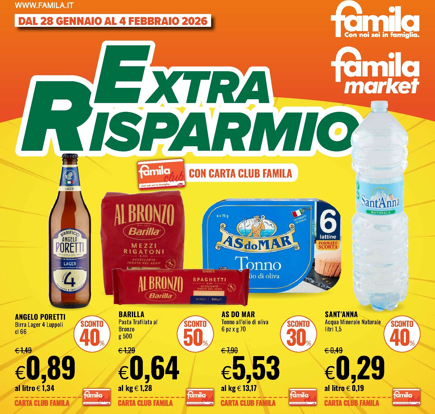 famila - Volantino Famila - Extra Risparmio valido dal 28/01 al 04/02 - page: 1