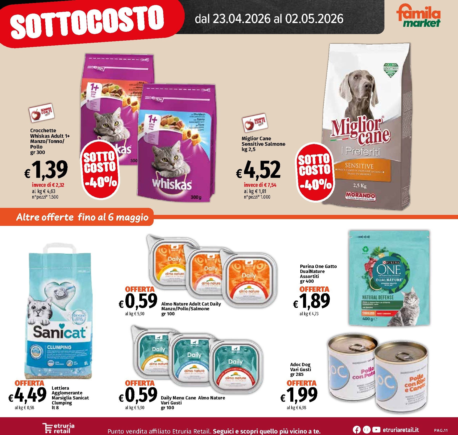 famila - Volantino attuale di Famila market - Sottocosto valido dal giovedì 23/04/2026 al mercoledì 06/05/2026 - page: 11