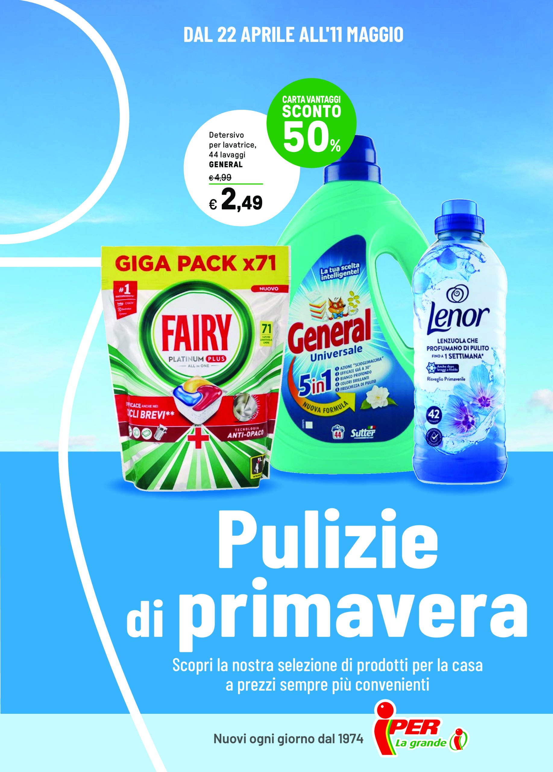 iper - Volantino Iper - Pulizie di primavera valido dal 22/04 al 11/05