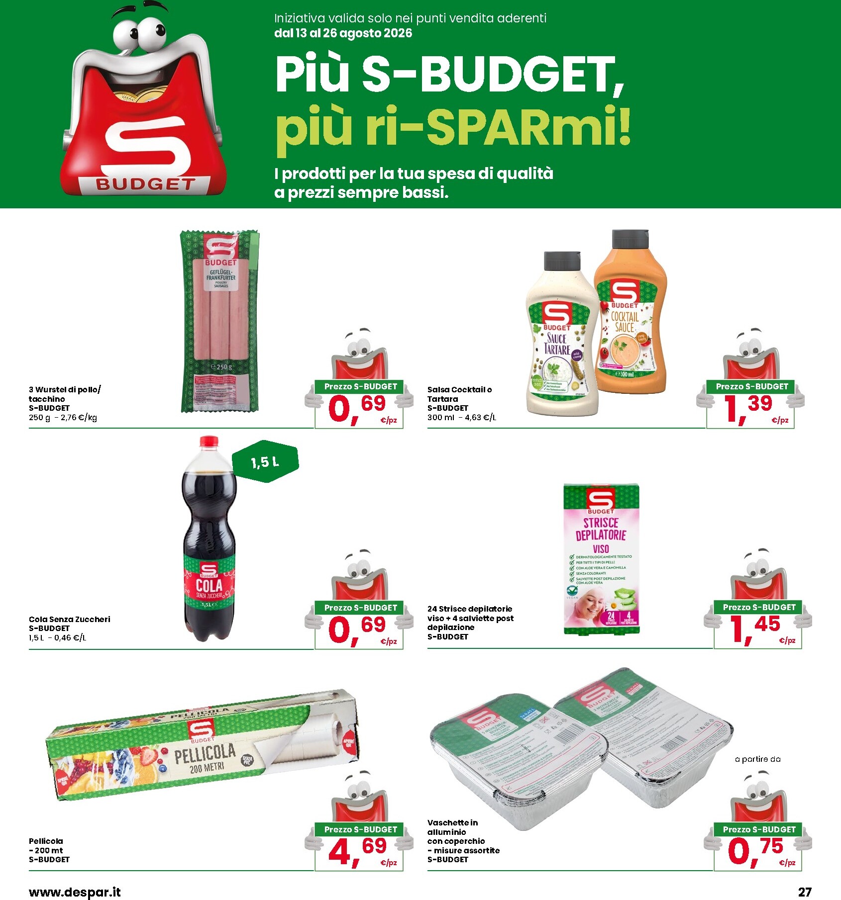interspar - Volantino attuale di INTERSPAR valido dal giovedì 13/08/2026 al mercoledì 26/08/2026 - page: 27