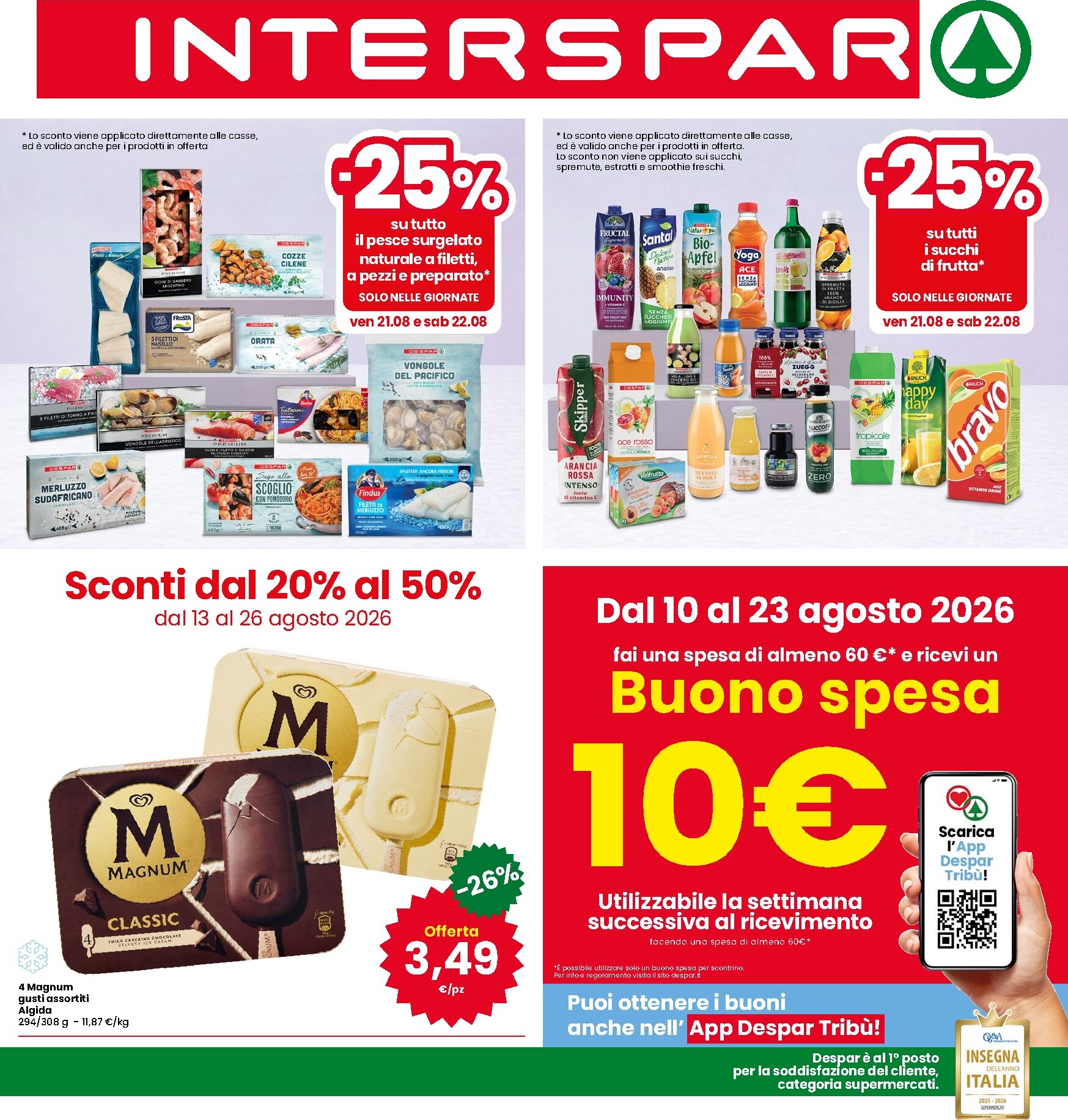 interspar - Volantino attuale di INTERSPAR valido dal giovedì 13/08/2026 al mercoledì 26/08/2026