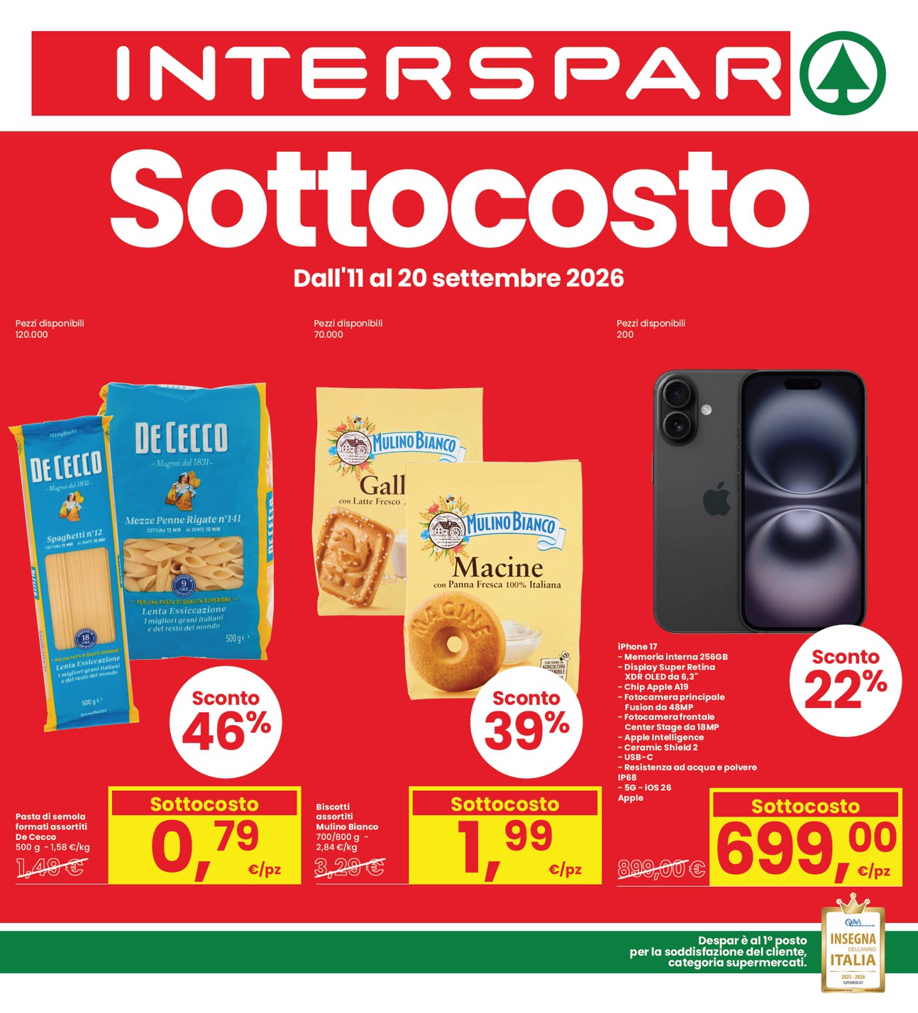 interspar - Volantino attuale di INTERSPAR valido dal venerdì 11/09/2026 al domenica 20/09/2026