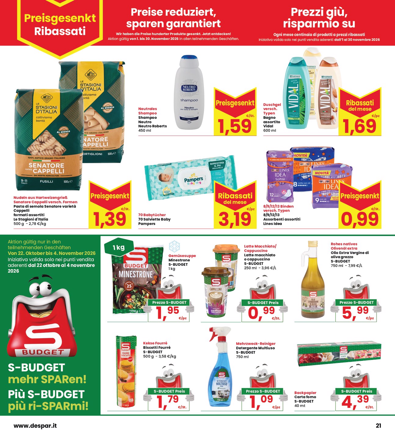interspar - Volantino attuale di INTERSPAR - Deutch valido dal giovedì 22/10/2026 al mercoledì 04/11/2026 - page: 21