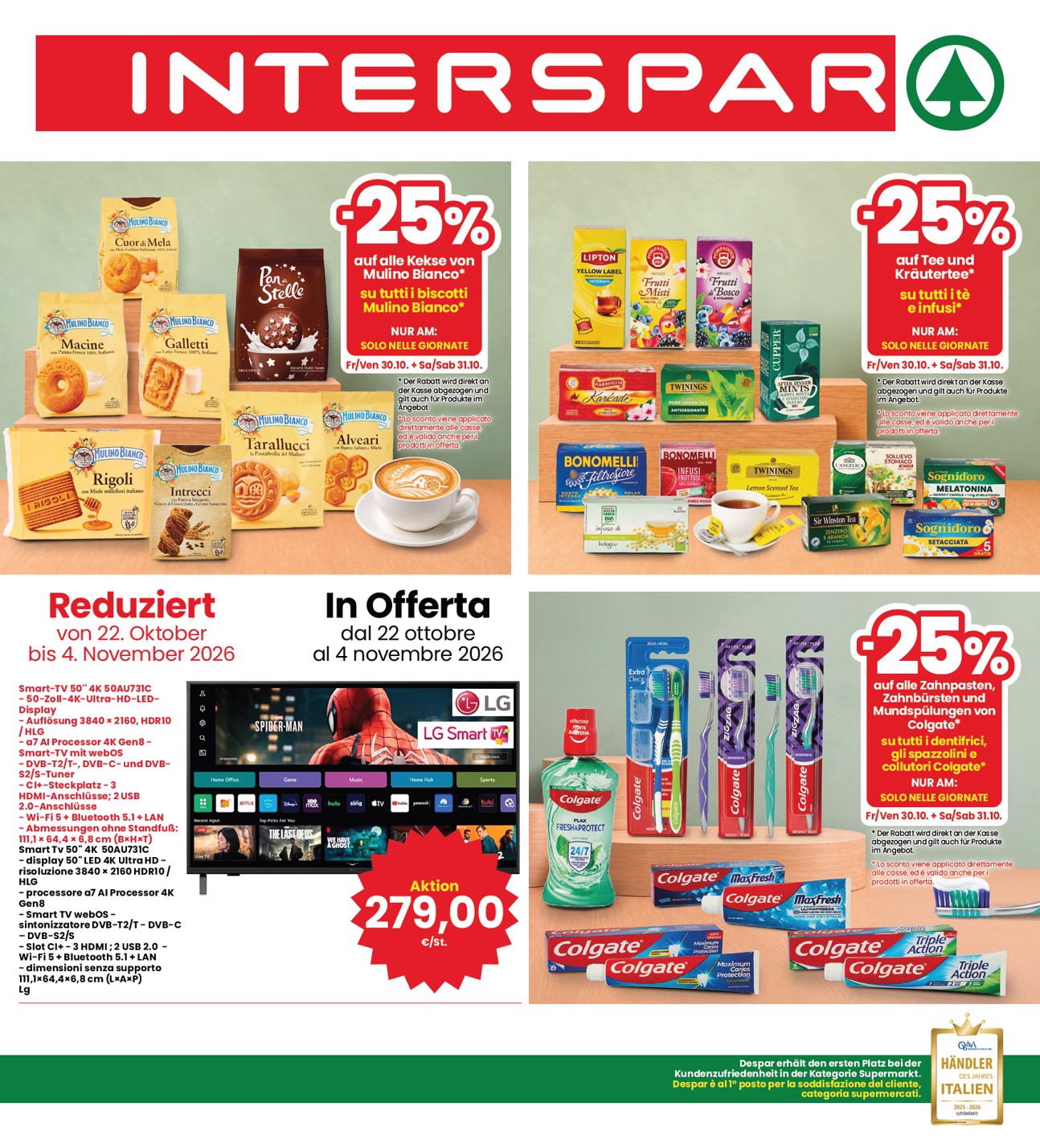 interspar - Volantino attuale di INTERSPAR - Deutch valido dal giovedì 22/10/2026 al mercoledì 04/11/2026