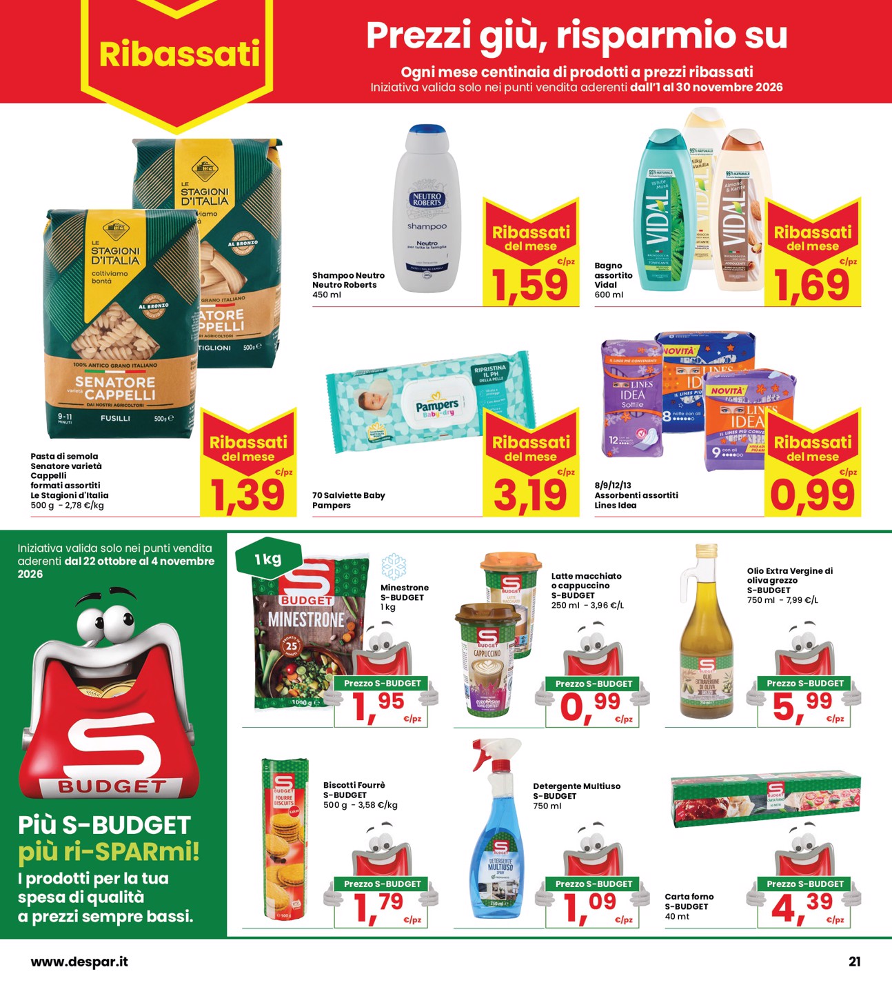 interspar - Volantino attuale di INTERSPAR valido dal giovedì 22/10/2026 al mercoledì 04/11/2026 - page: 21