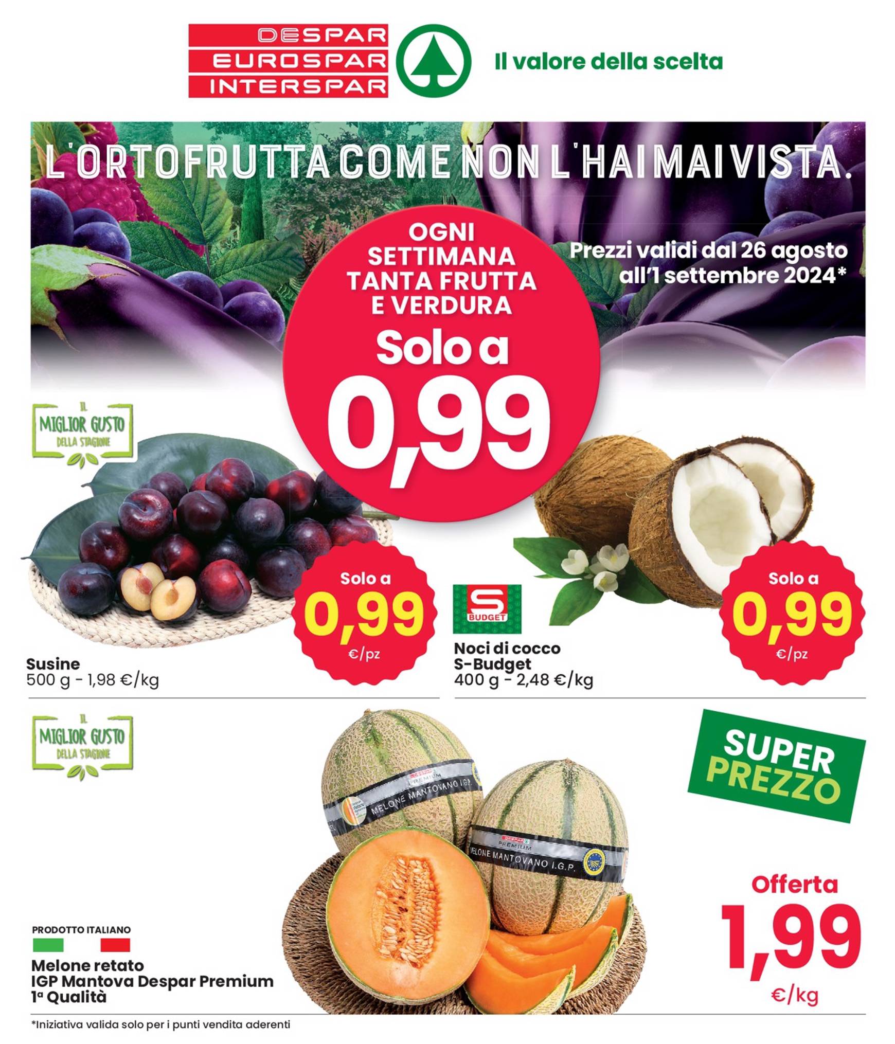 interspar - Nuovo volantino INTERSPAR - L'ortofrutta Come Noh L'hai Mai Vista 26.08. - 01.09. - page: 3