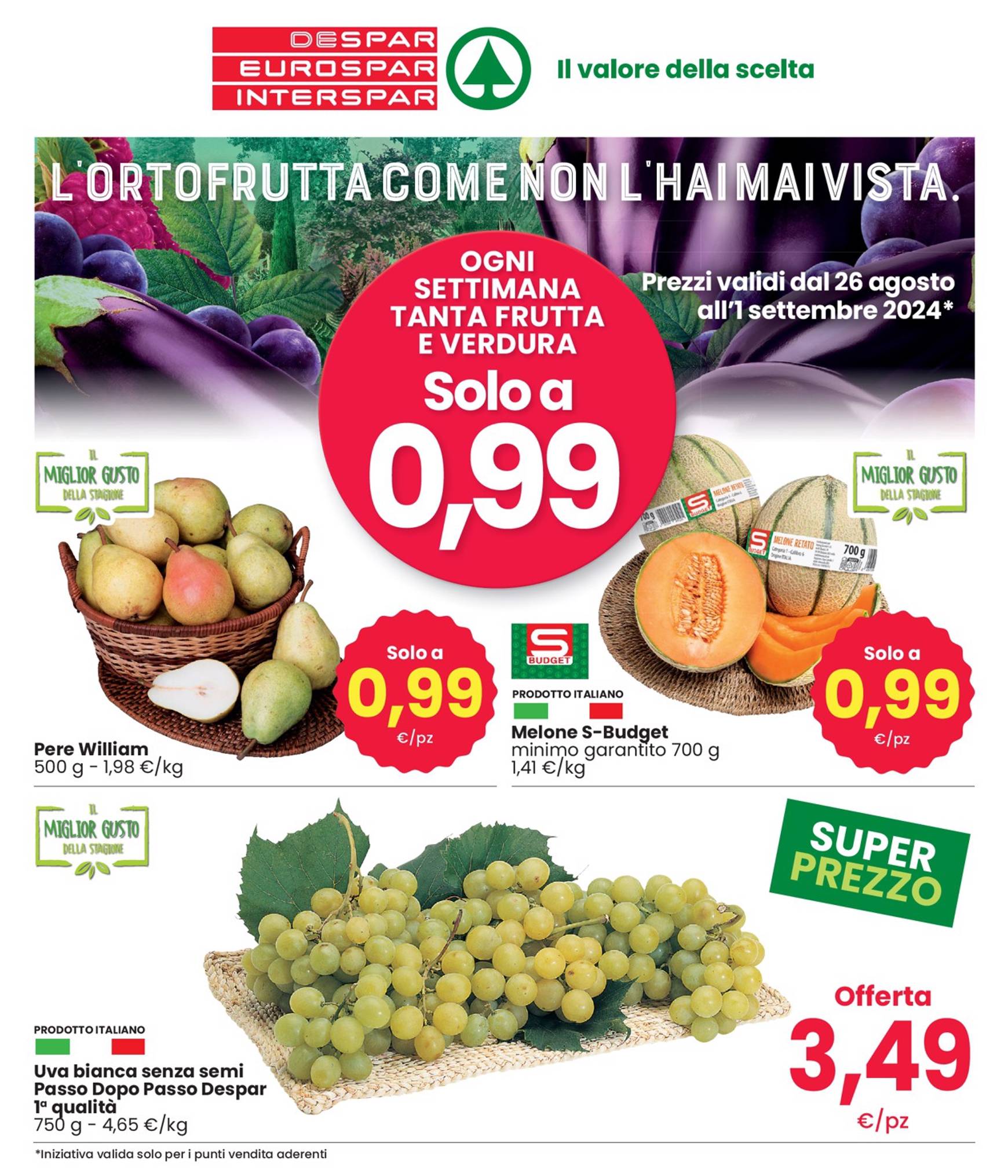 interspar - Nuovo volantino INTERSPAR - L'ortofrutta Come Noh L'hai Mai Vista 26.08. - 01.09. - page: 2