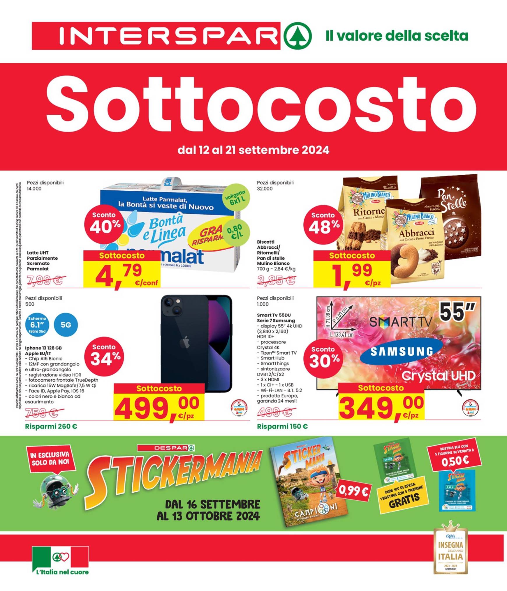 interspar - Nuovo volantino INTERSPAR - Sottocosto 12.09. - 21.09. - page: 1