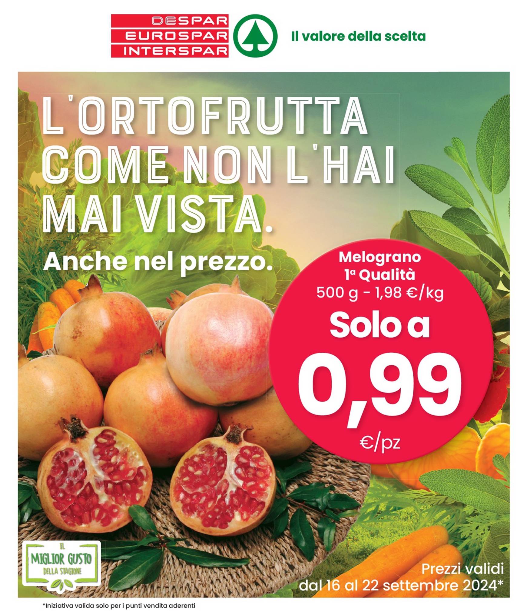 interspar - Nuovo volantino INTERSPAR - L'ortofrutta Come Noh L'hai Mai Vista 16.09. - 22.09. - page: 1