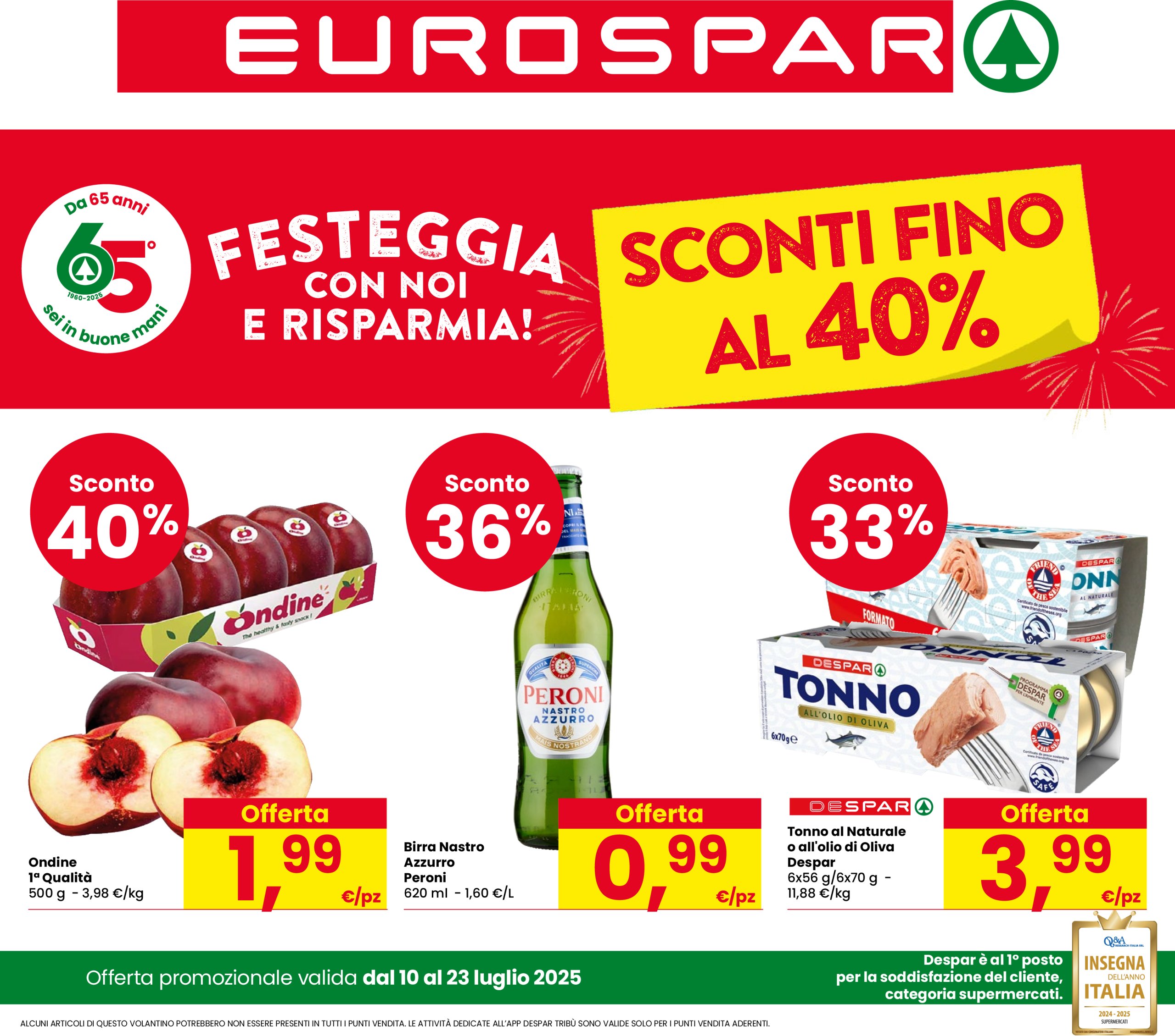 eurospar - Volantino Eurospar valido dal 10/07 al 23/07