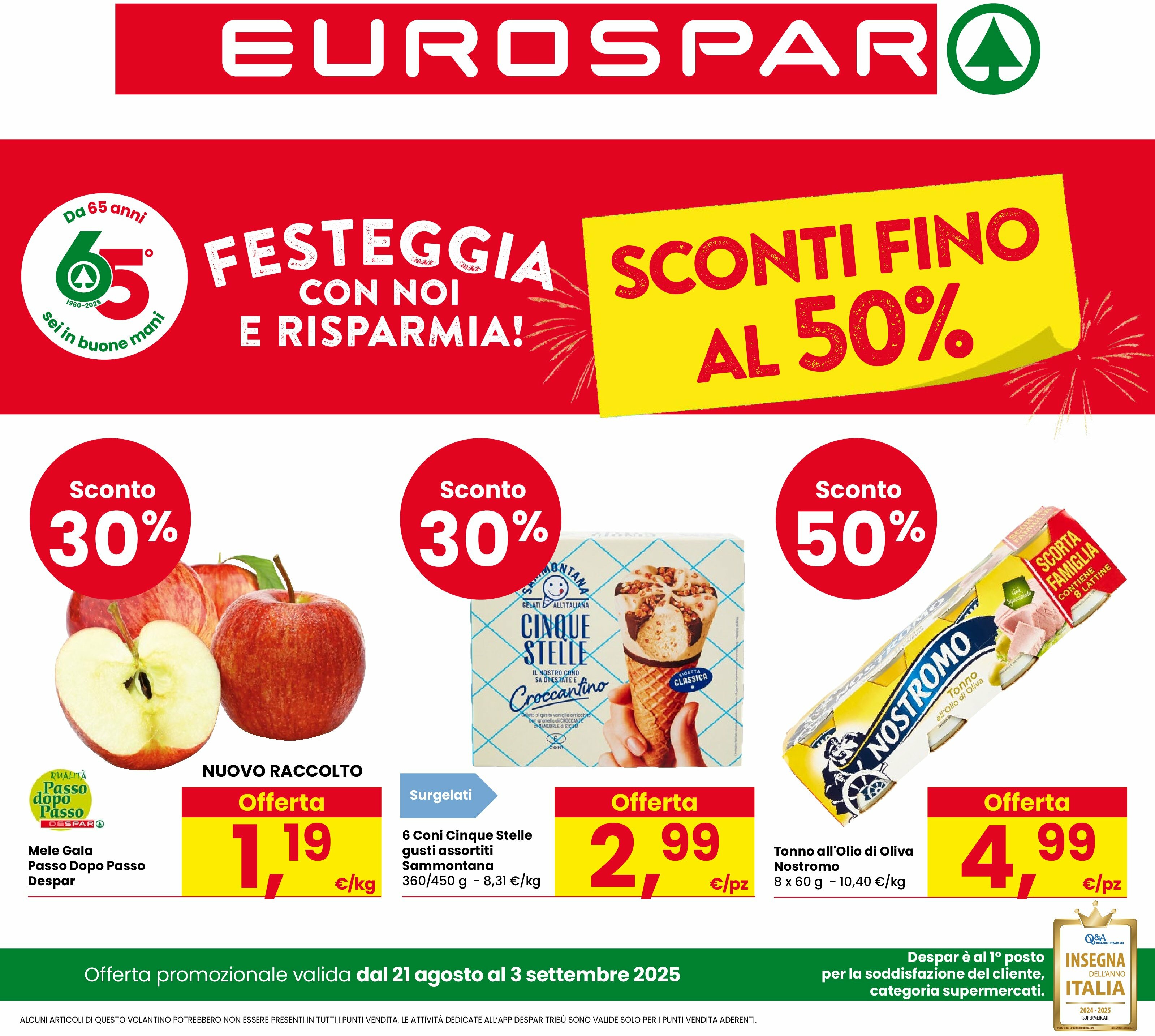 eurospar - Volantino Eurospar valido dal 21/08 al 03/09