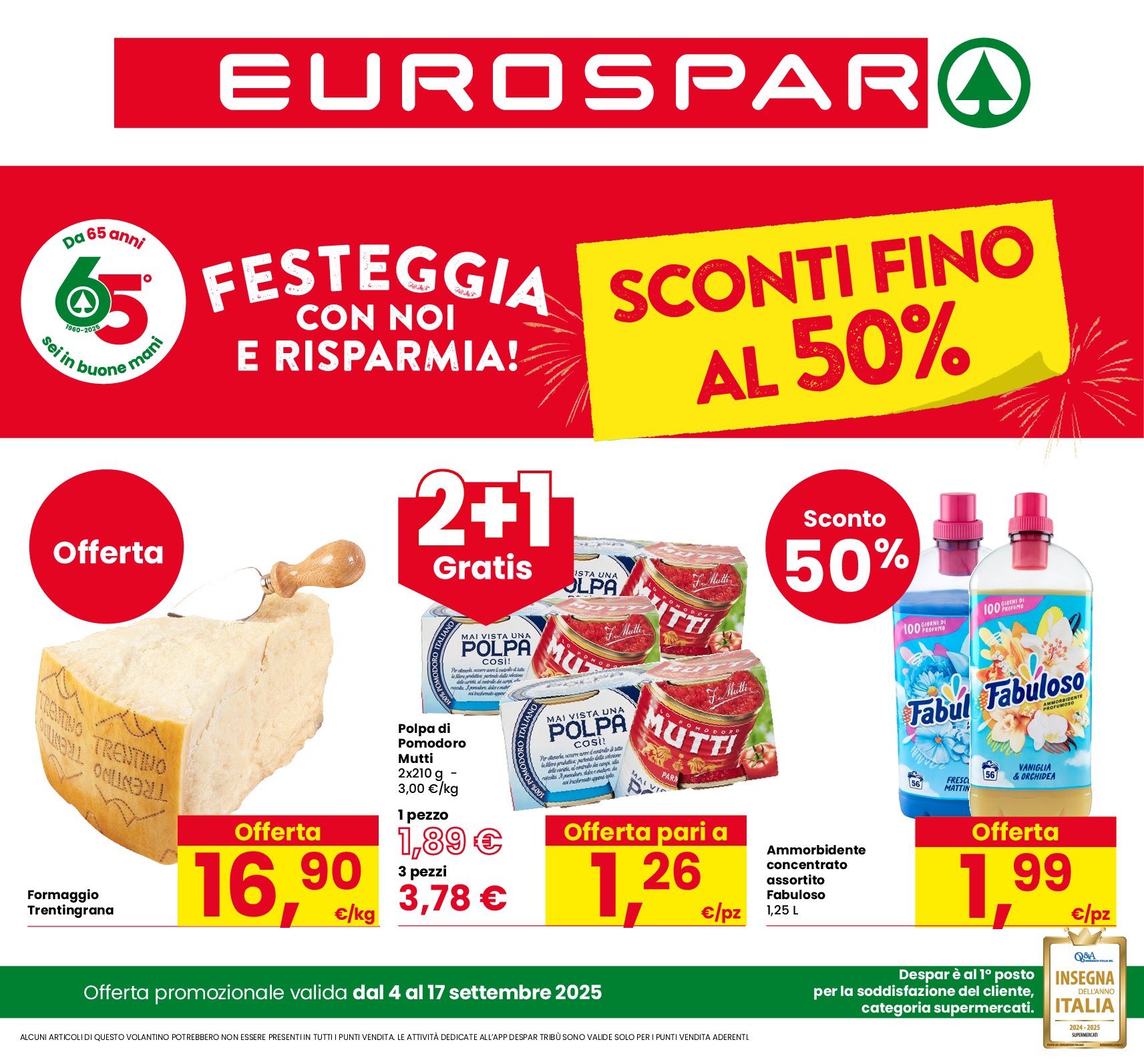 eurospar - Volantino Eurospar valido dal 04/09 al 17/09