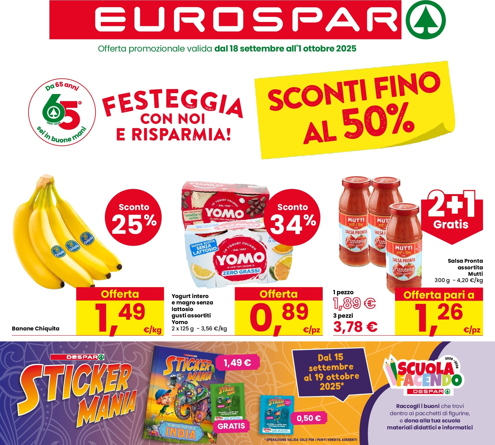 eurospar - Volantino Eurospar valido dal 18/09 al 01/10