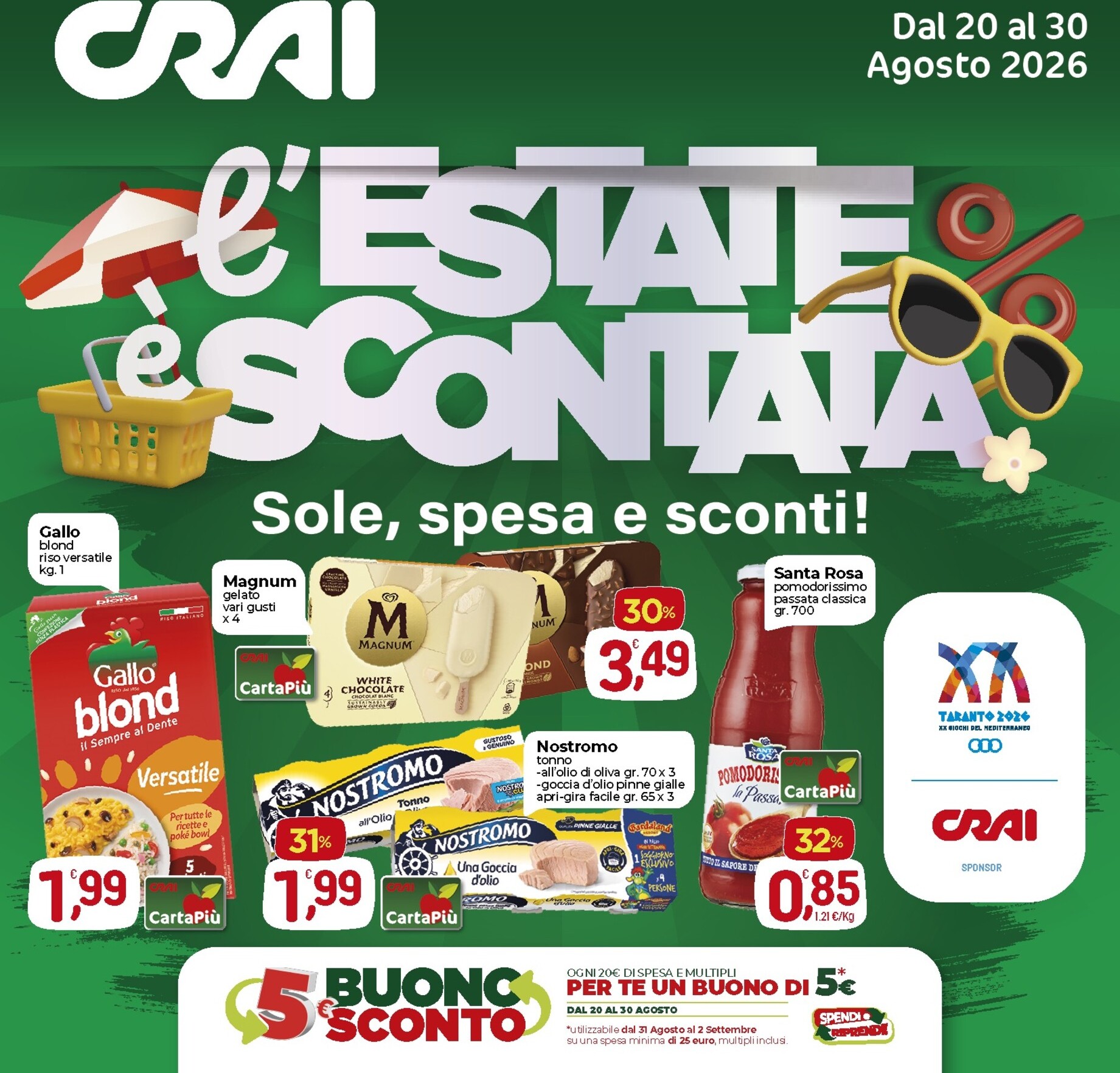 crai - Volantino attuale di Crai Napoli valido dal giovedì 20/08/2026 al domenica 30/08/2026