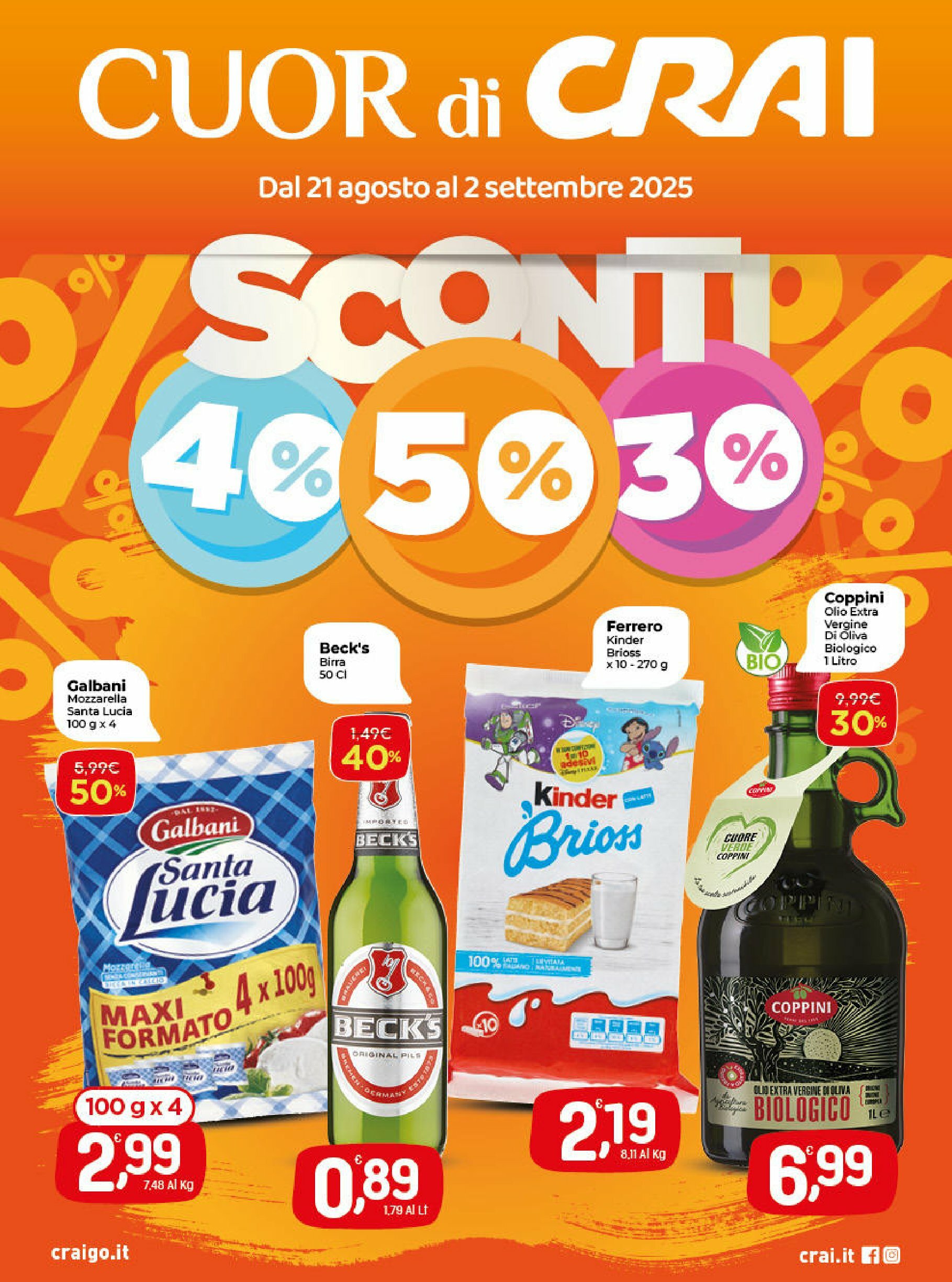 crai - Volantino Crai valido dal 21/08 al 02/09