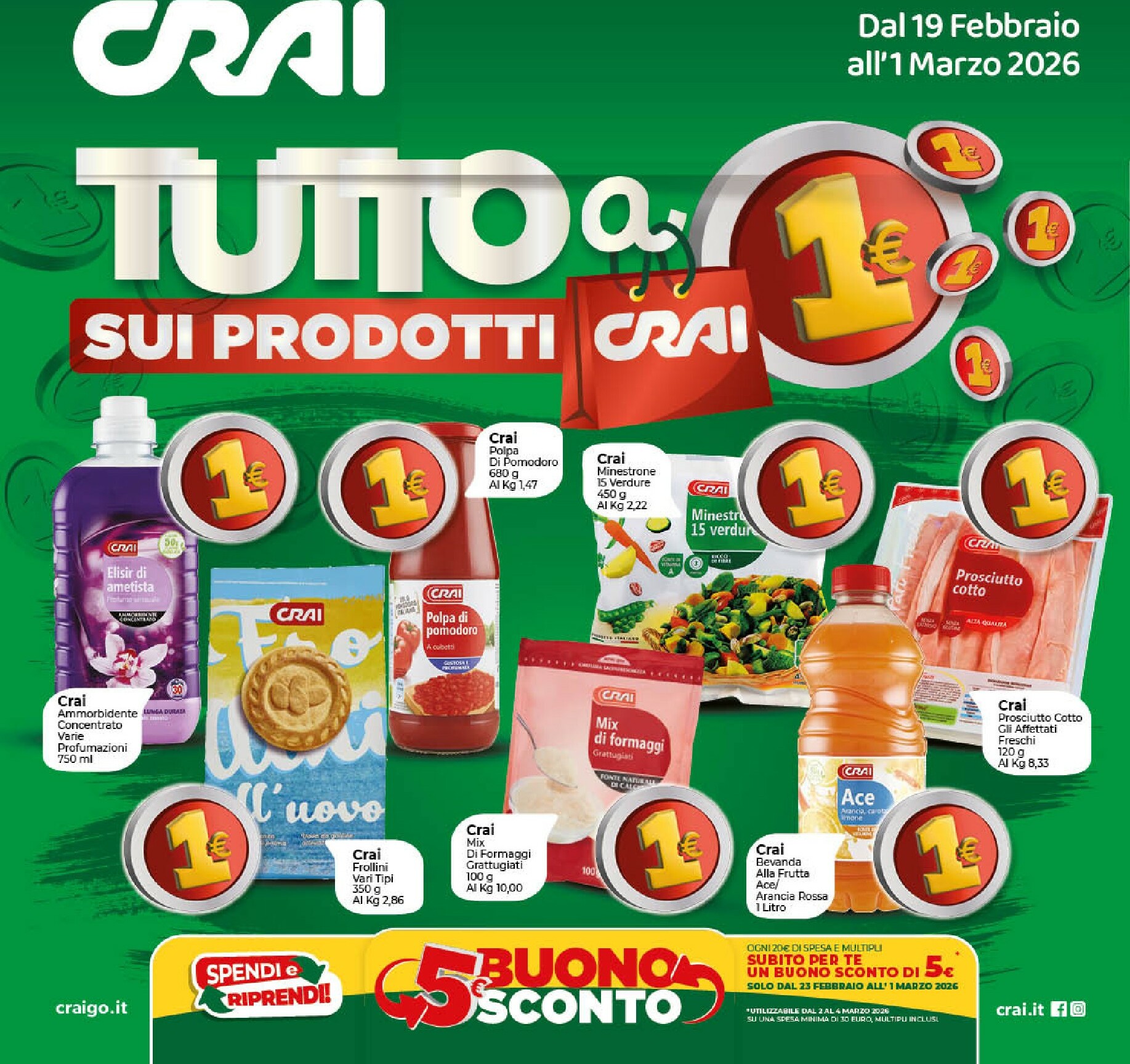 crai - Volantino Crai valido dal 19/02/2026 al 01/03/2026 - page: 1