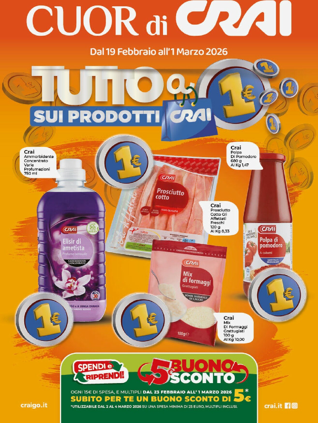 crai - Volantino Crai - Cuor di Crai valido dal 19/02/2026 al 01/03/2026 - page: 1